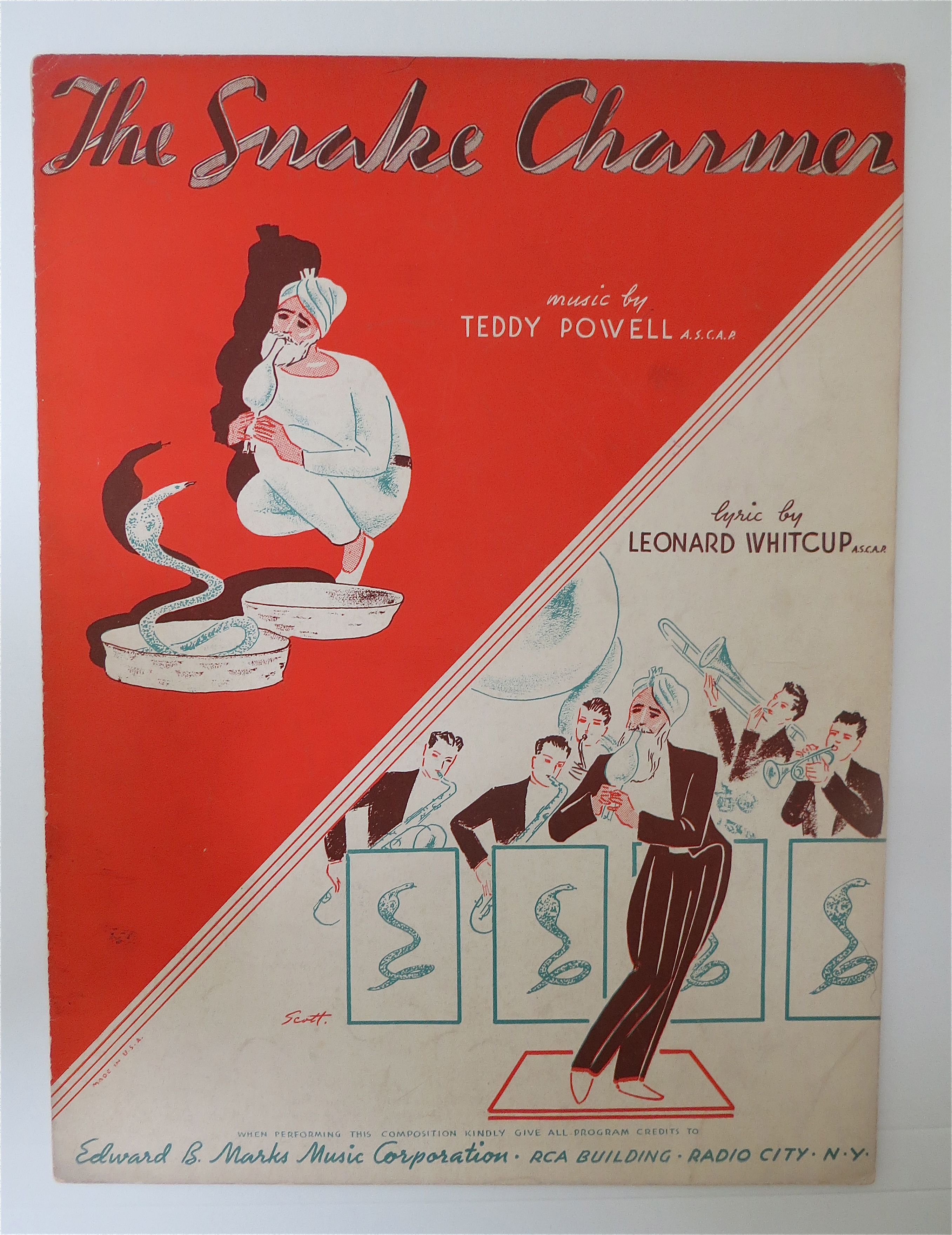 Sheet Music For 1937 The Snake Charmer