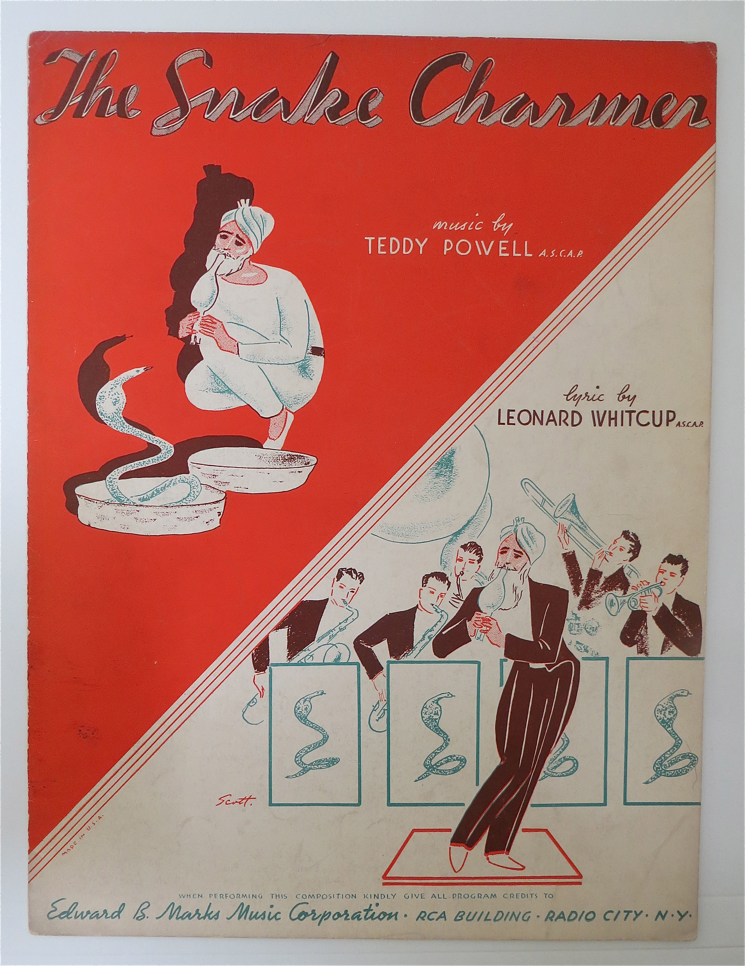 Sheet Music For 1937 The Snake Charmer