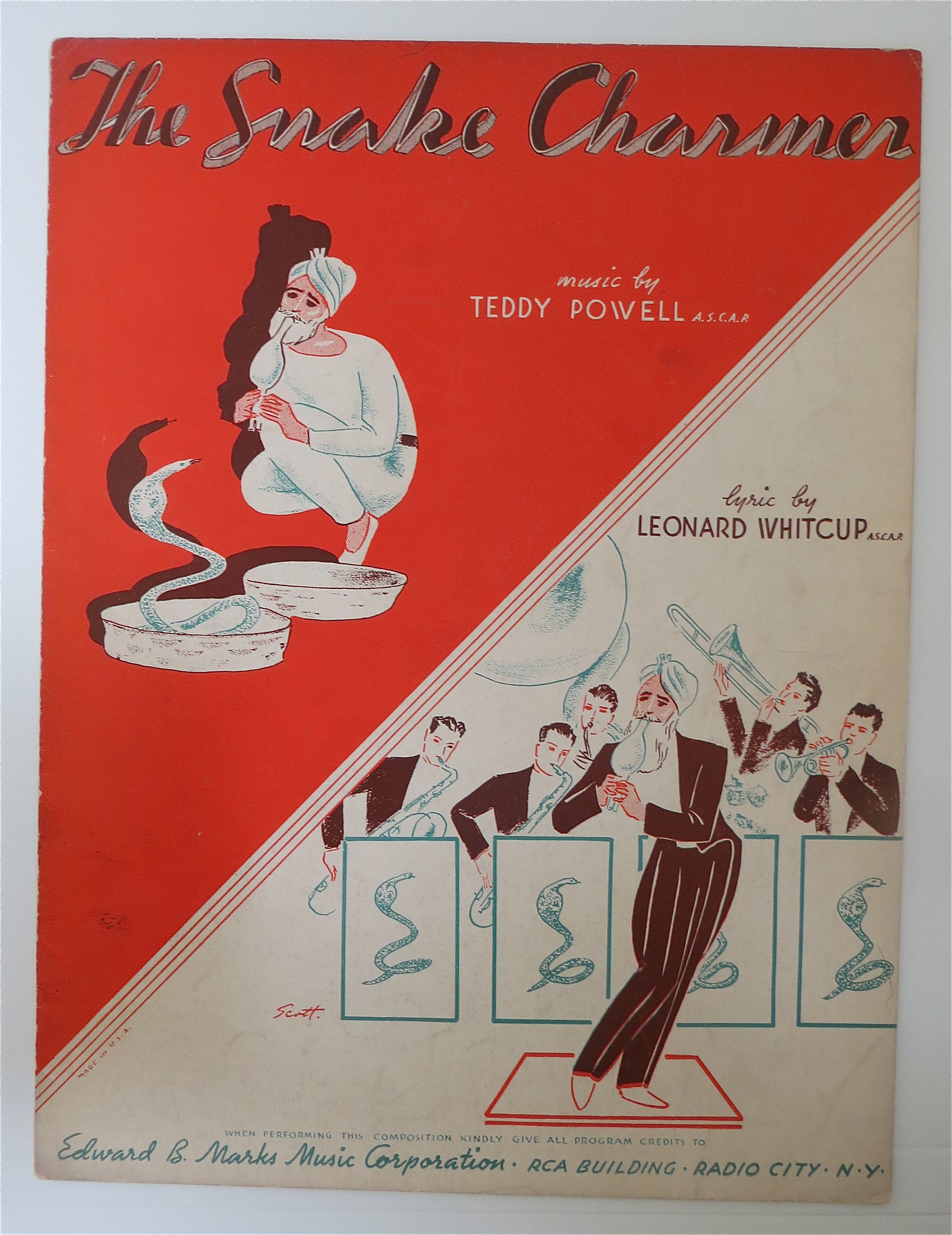Sheet Music For 1937 The Snake Charmer