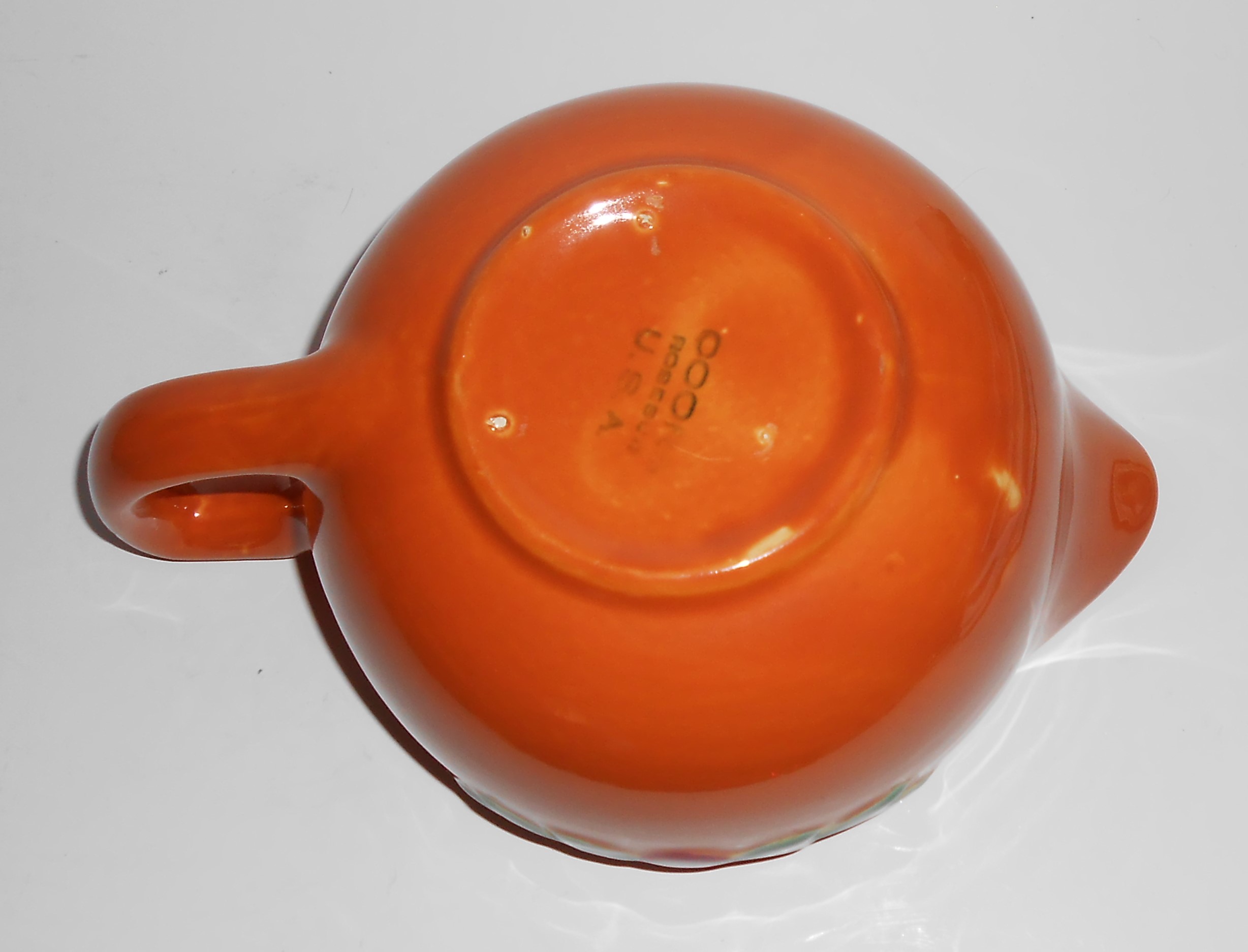 Coors Pottery Rosebud Orange Small Handled Batter Bowl