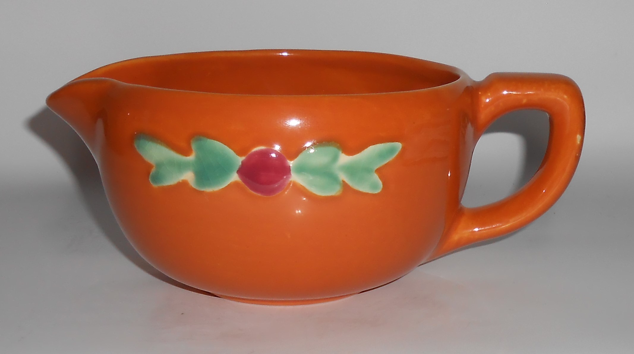 Coors Pottery Rosebud Orange Small Handled Batter Bowl