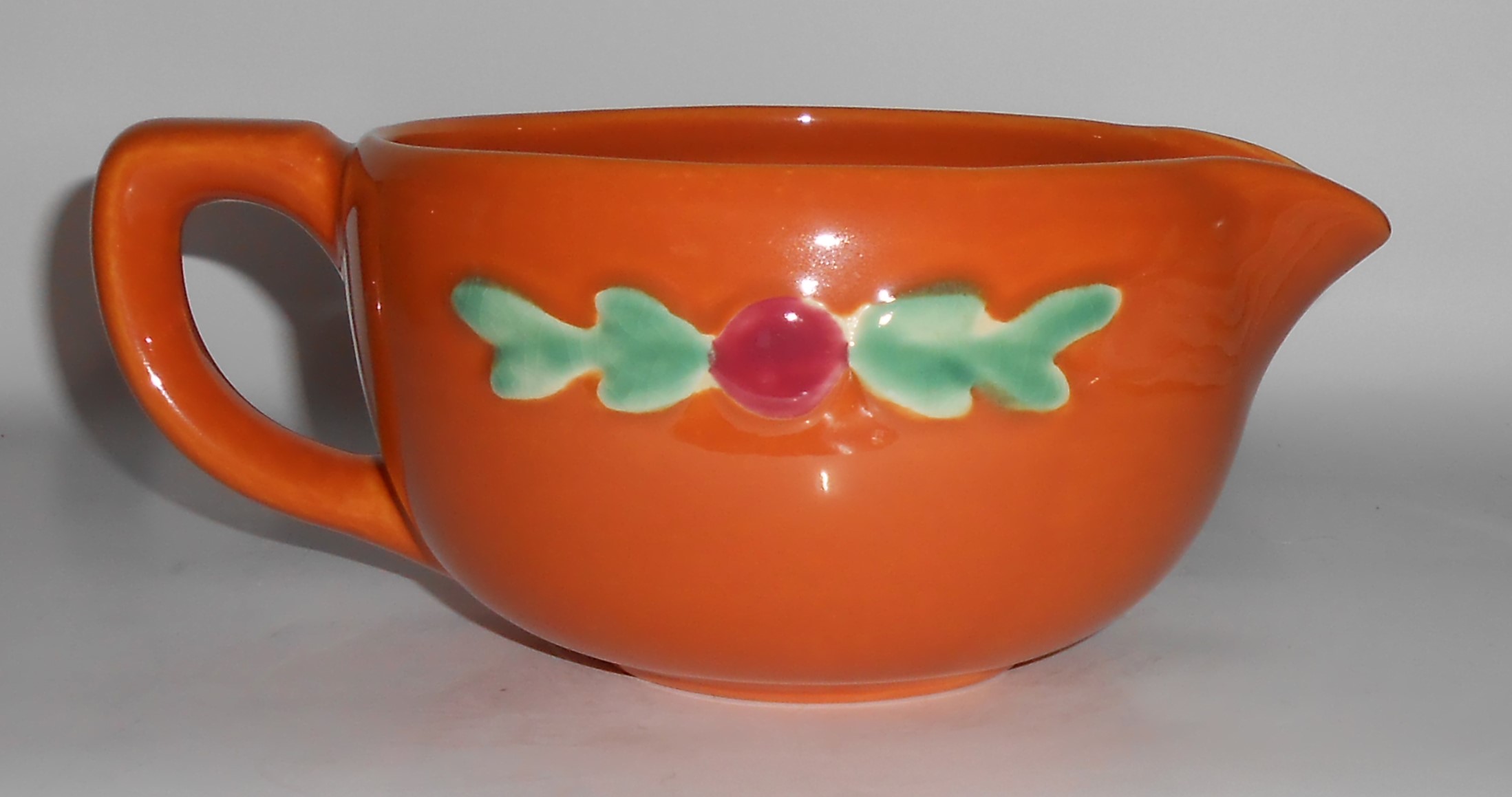 Coors Pottery Rosebud Orange Small Handled Batter Bowl
