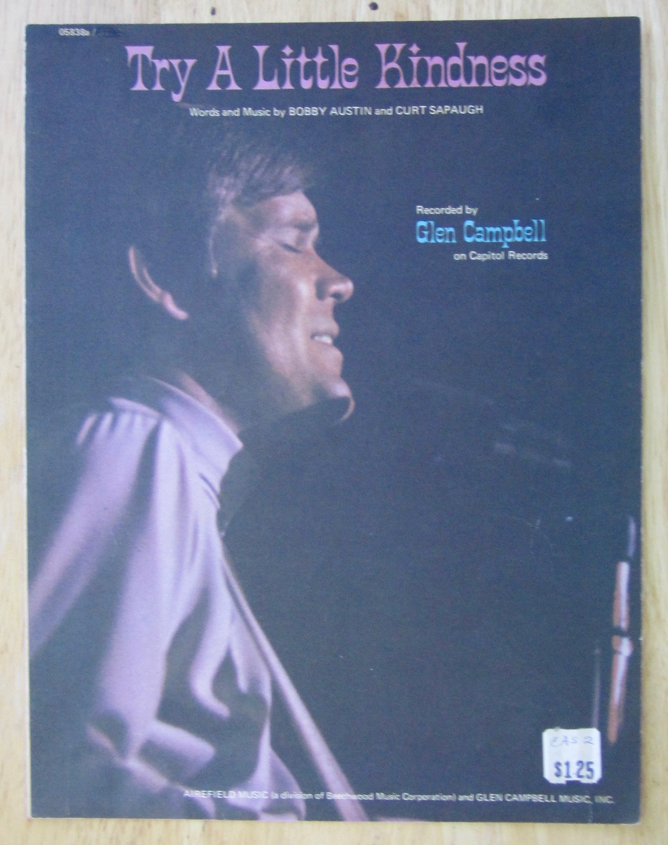 1969 Try A Little Kindness Sheet Music