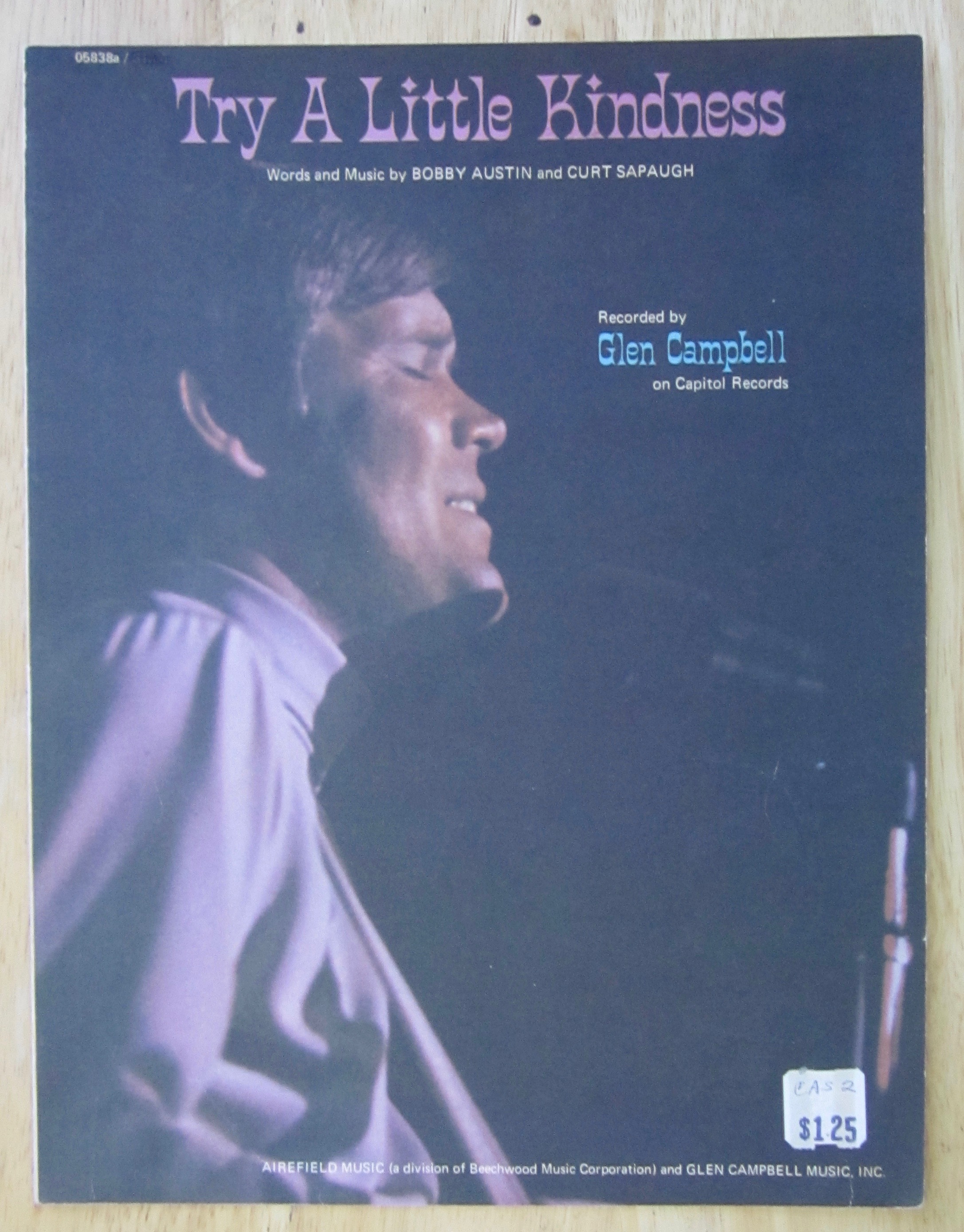 1969 Try A Little Kindness Sheet Music