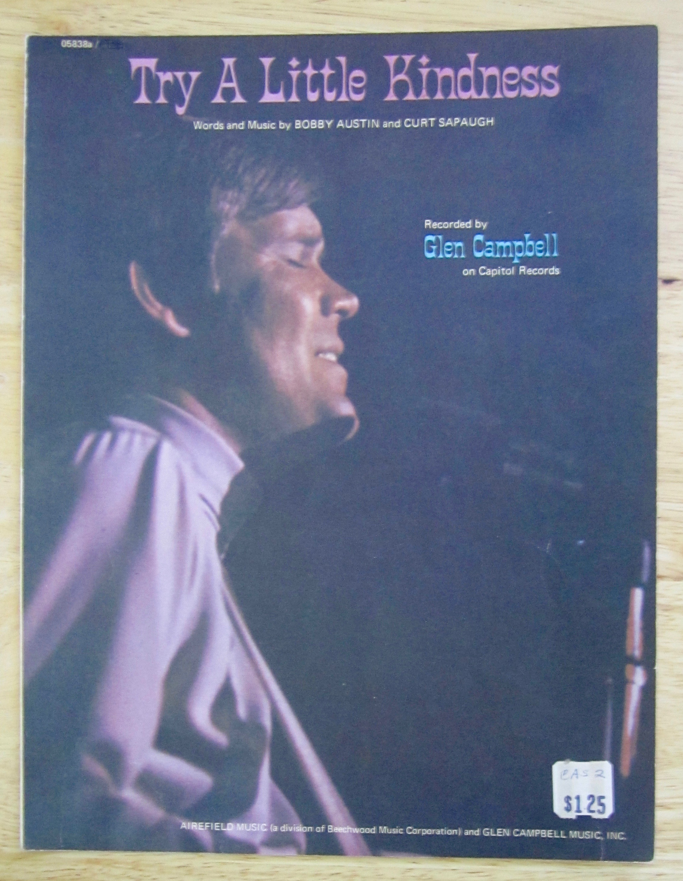 1969 Try A Little Kindness Sheet Music