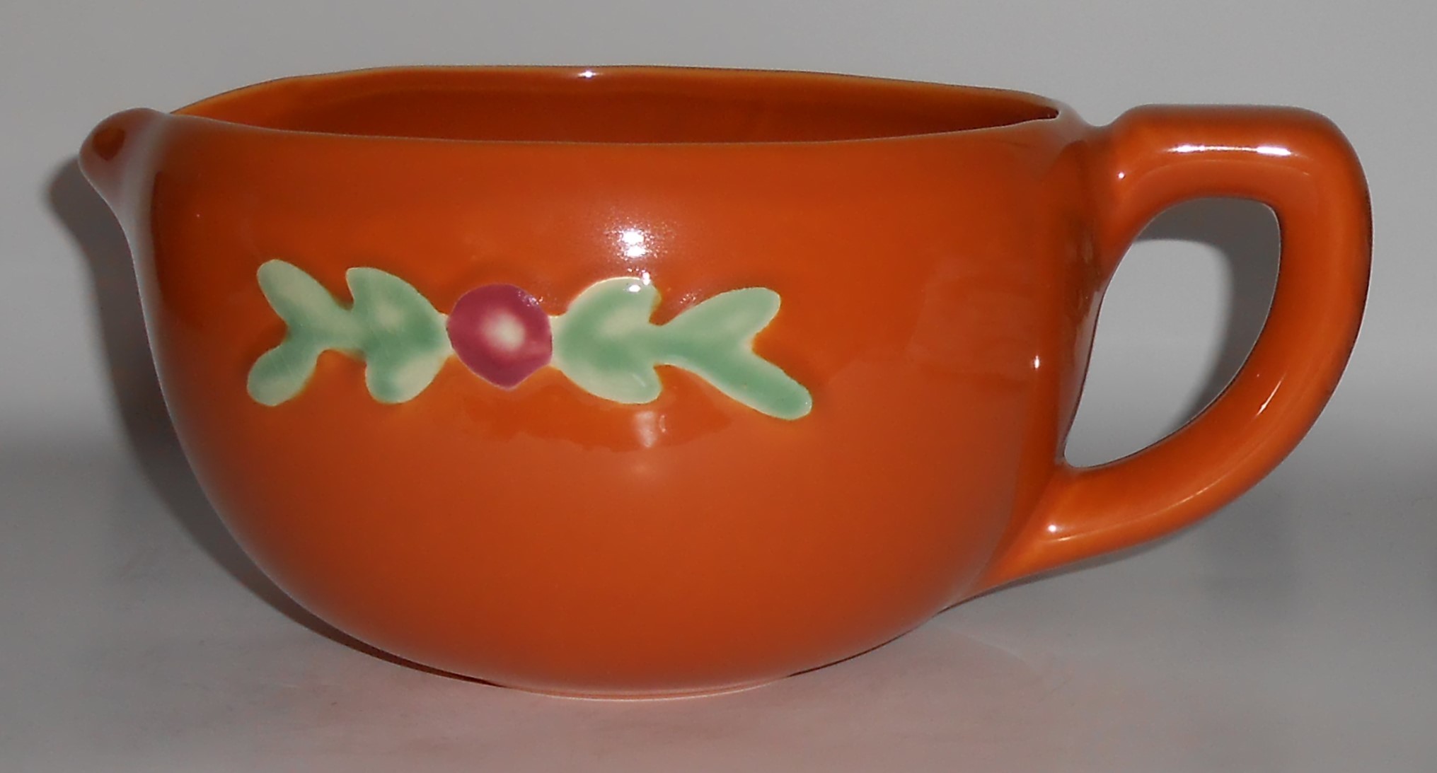 Coors Pottery Rosebud Orange Medium Handled Batter Bowl