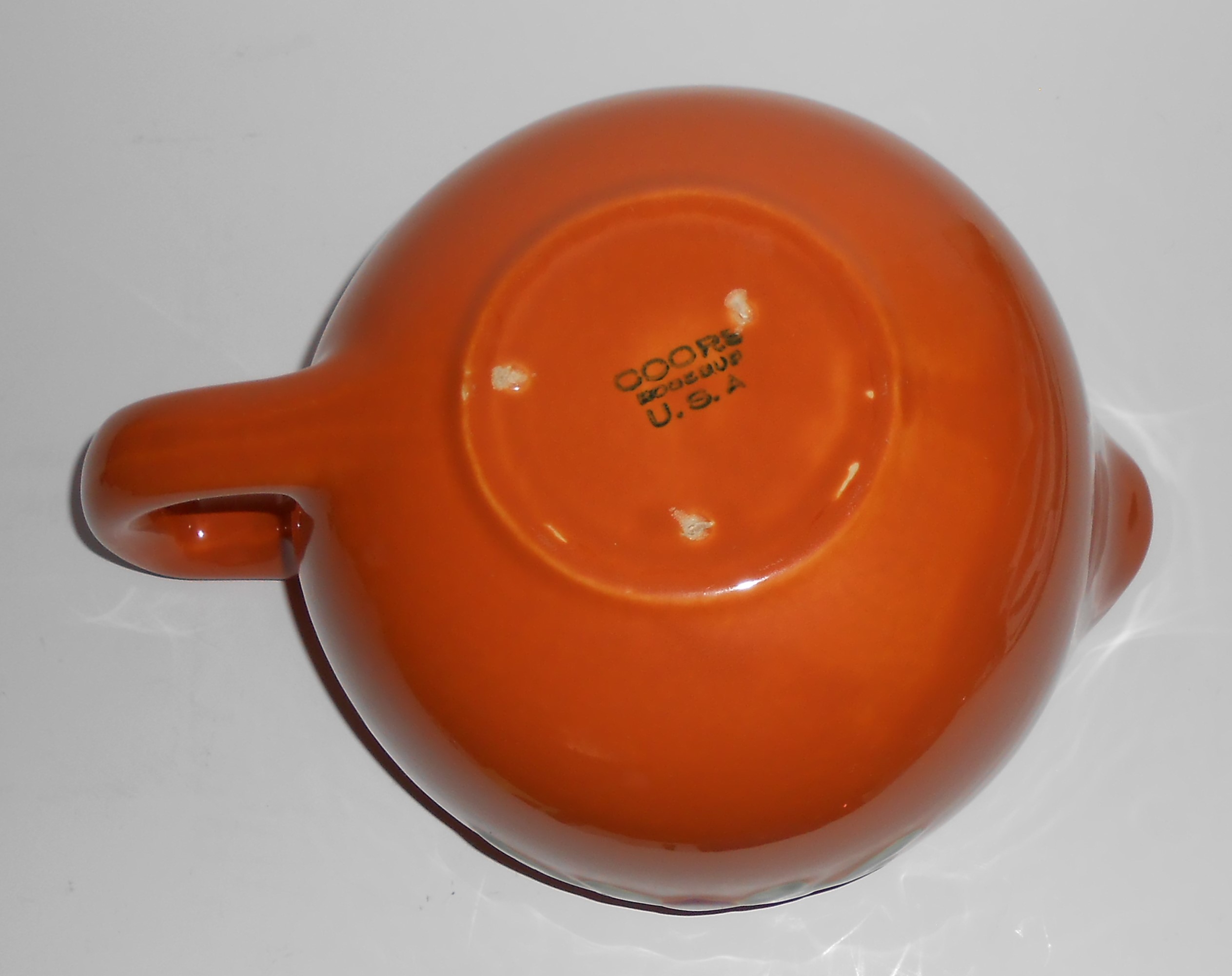 Coors Pottery Rosebud Orange Medium Handled Batter Bowl