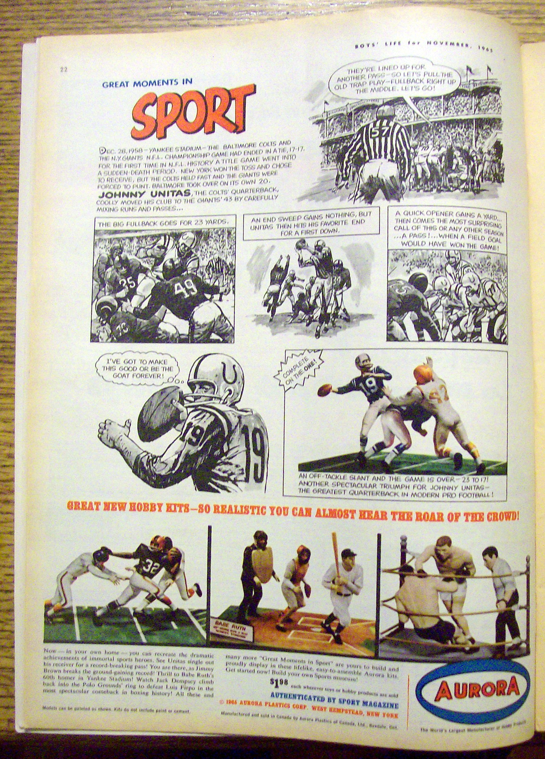 Boys Life Magazine-November 1965-Football