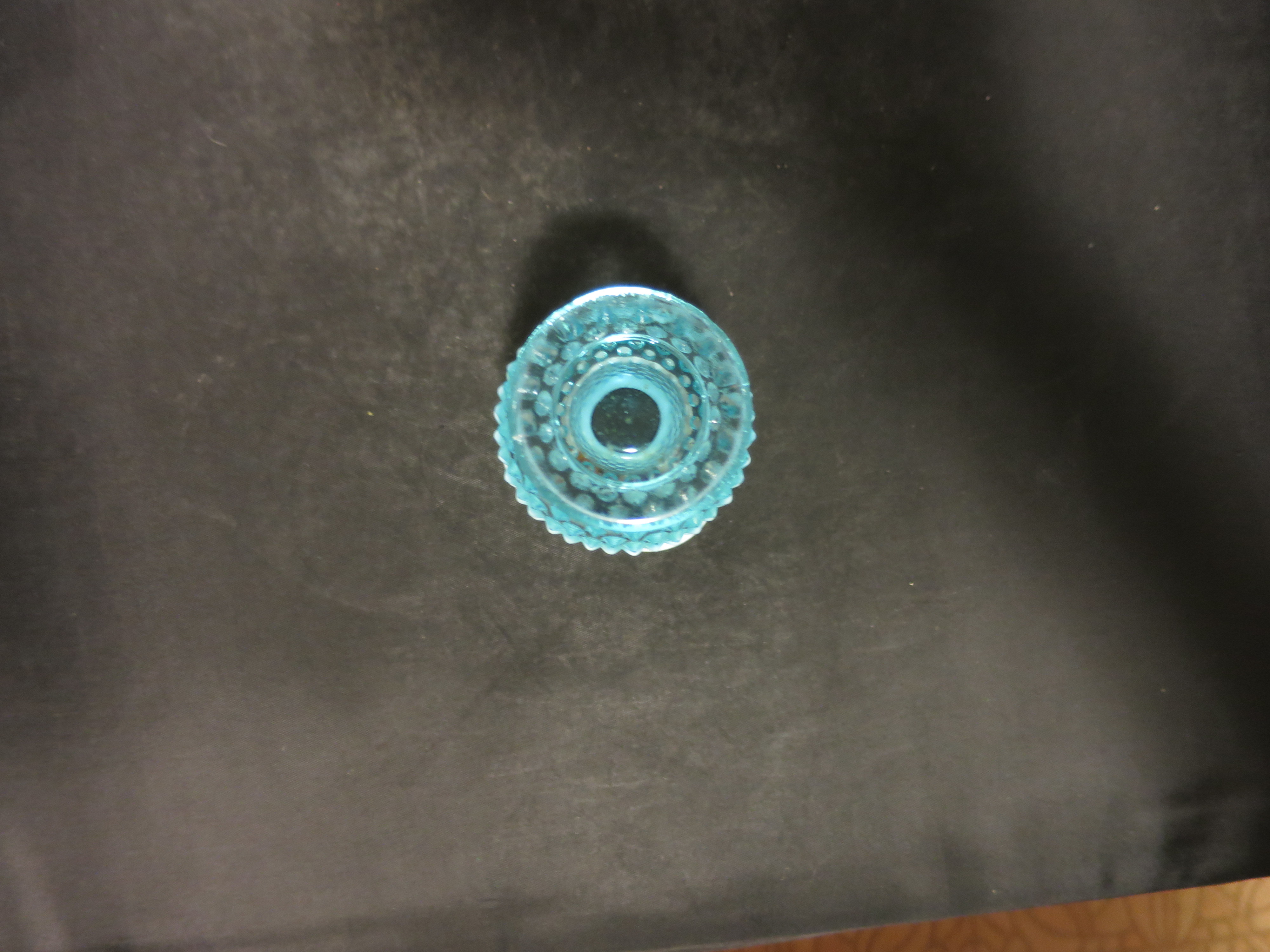 Fenton Art Glass Blue Opalescent Hobnail Vase