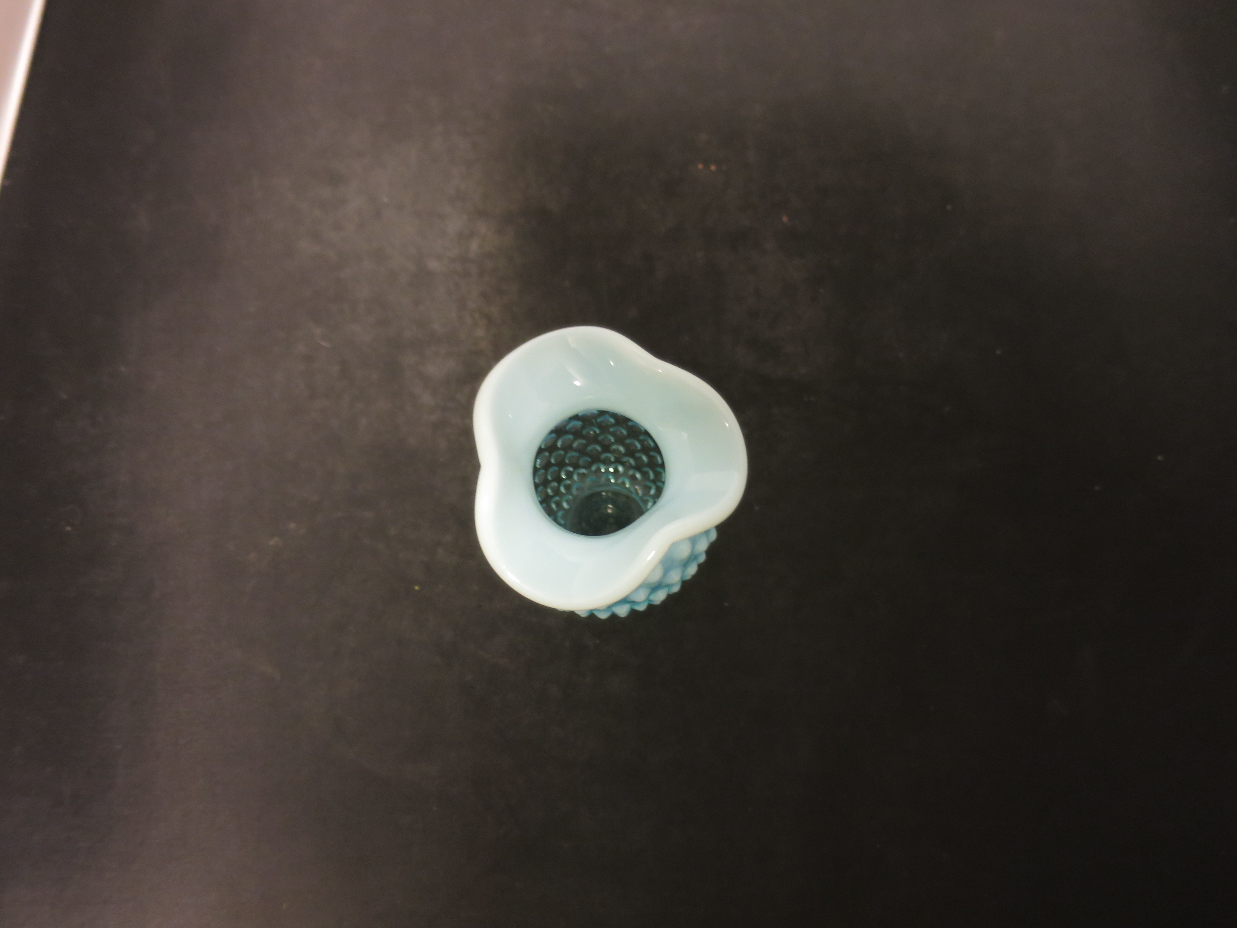 Fenton Art Glass Blue Opalescent Hobnail Vase