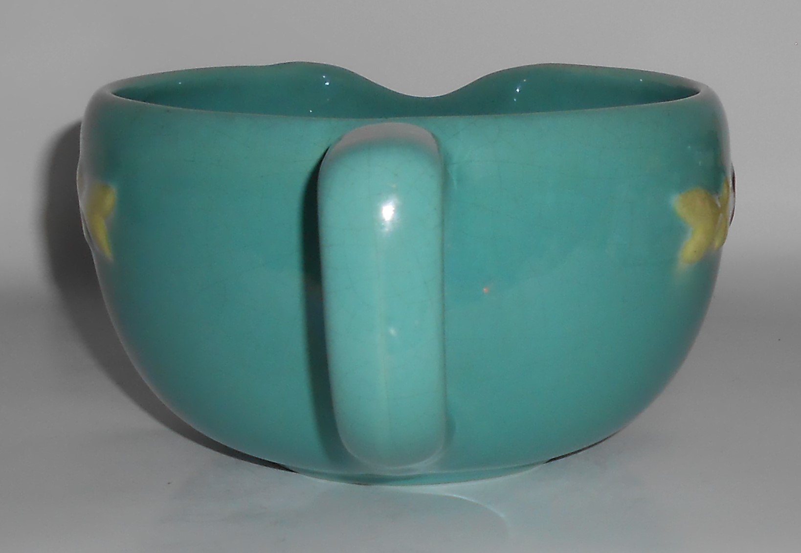 Coors Pottery Rosebud Green Small Handled Batter Bowl 2