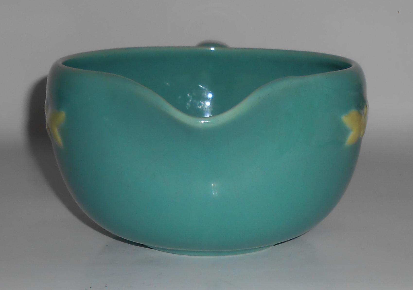 Coors Pottery Rosebud Green Small Handled Batter Bowl 2