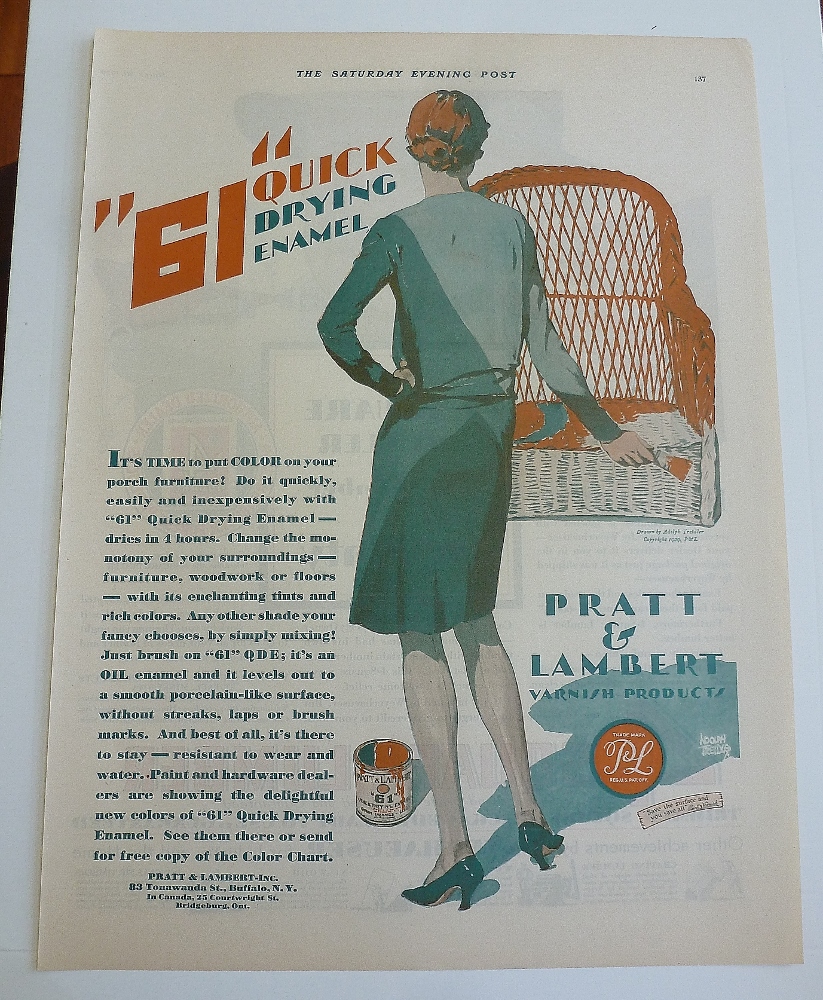 1929 61 Quick Drying Enamel With Woman Painting