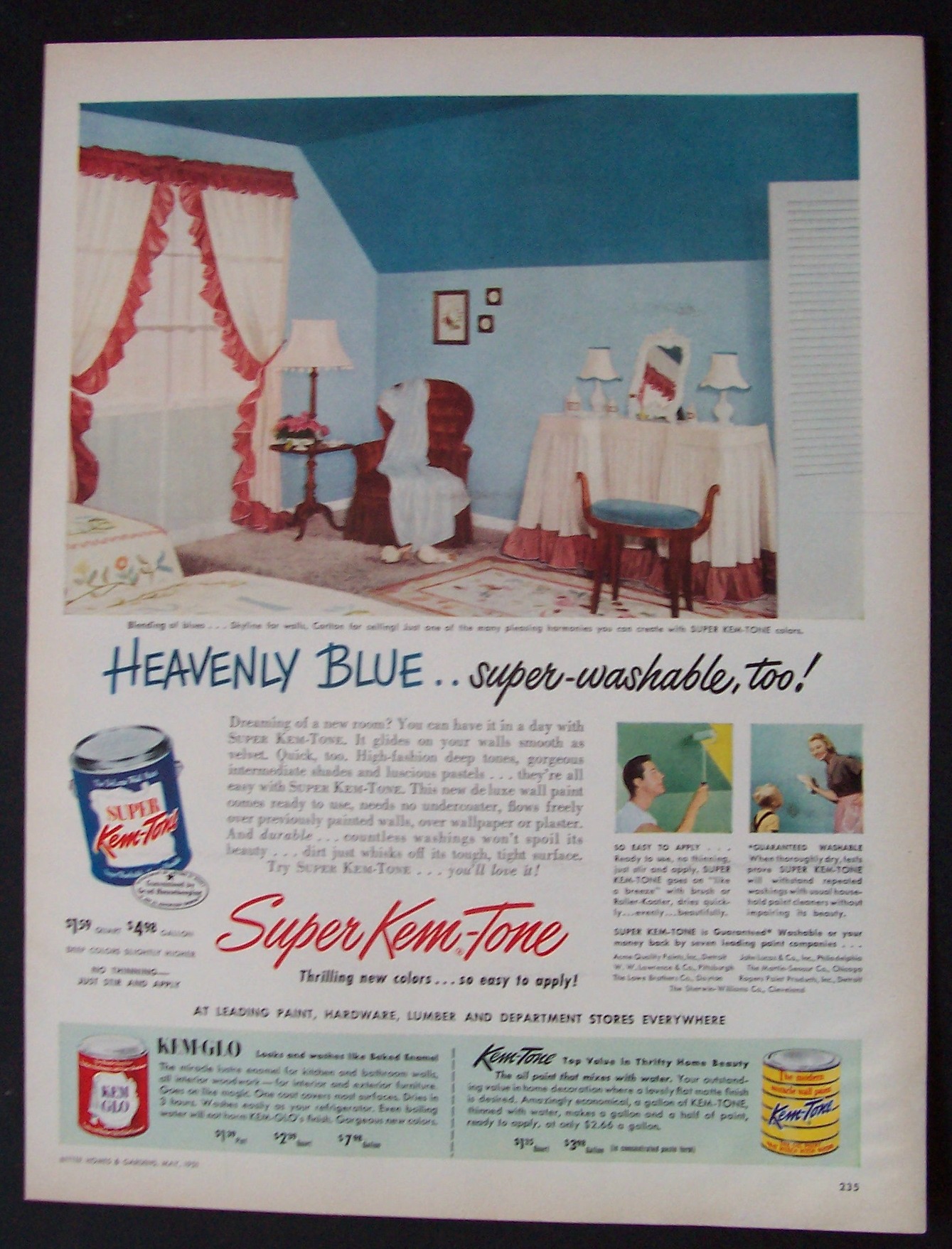 1951 Super Kem-Tone Paints with Room Painted