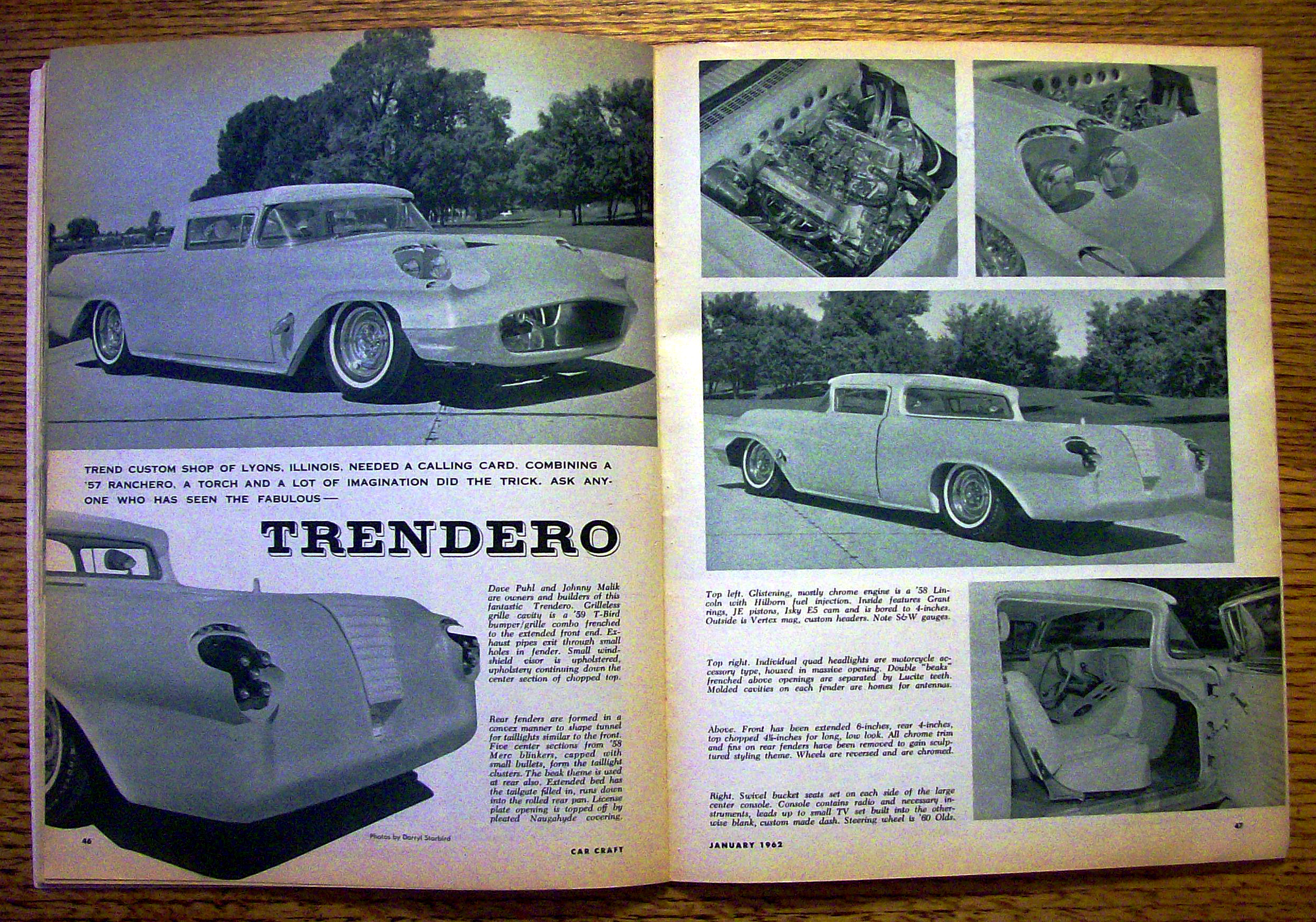 Car Craft Magazine January 1962 Trendero & Fabula
