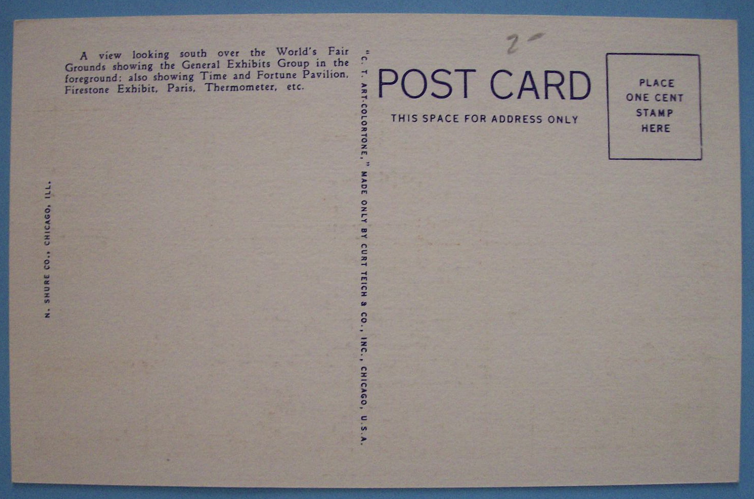 Looking South Over World's Fair Postcard (Chicago Fair)