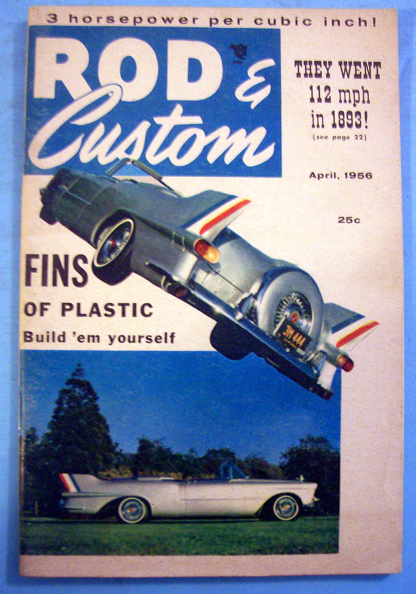 Rod & Custom April 1956 Fins Of Plastic