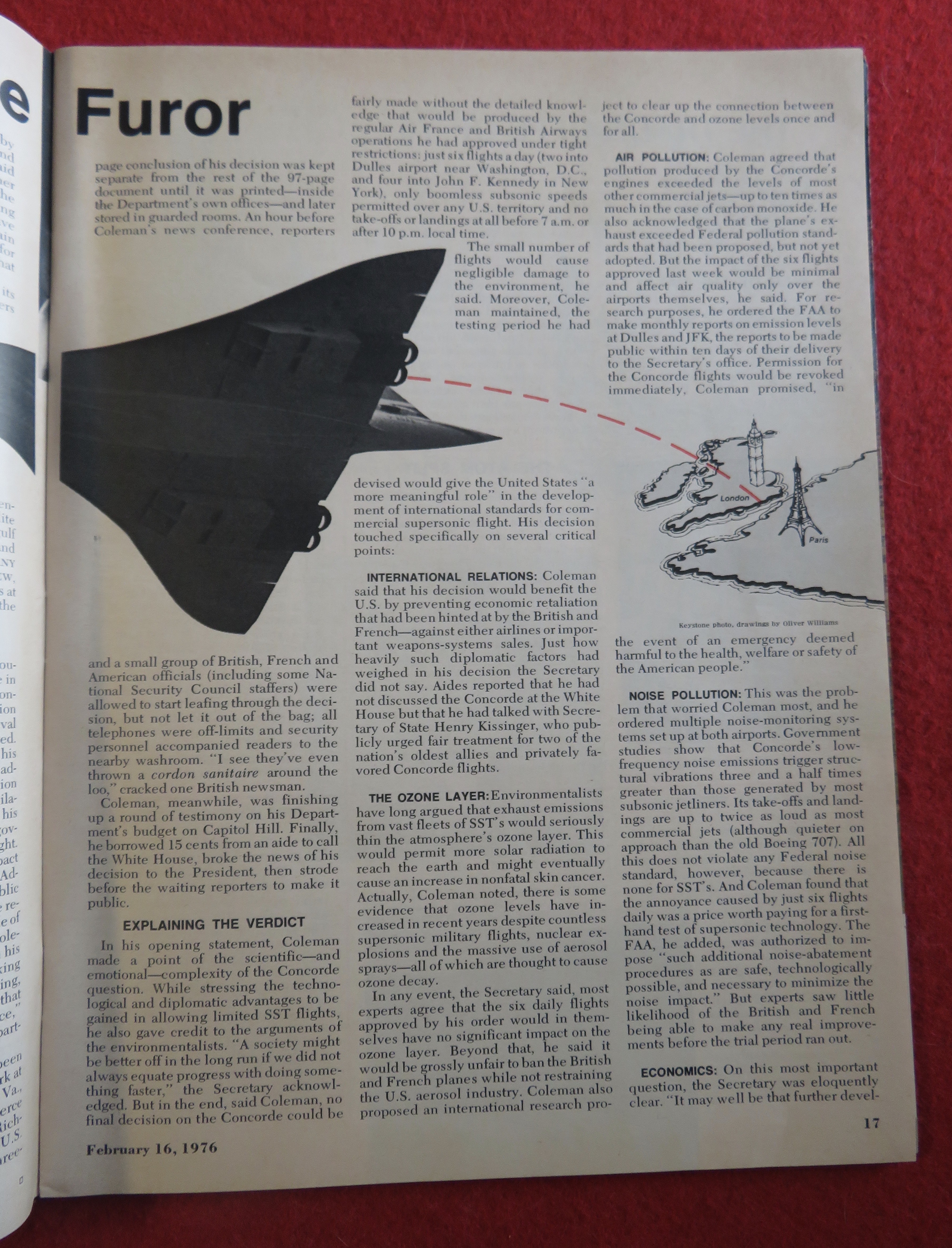 Newsweek Magazine February 16, 1976 Concorde Furor
