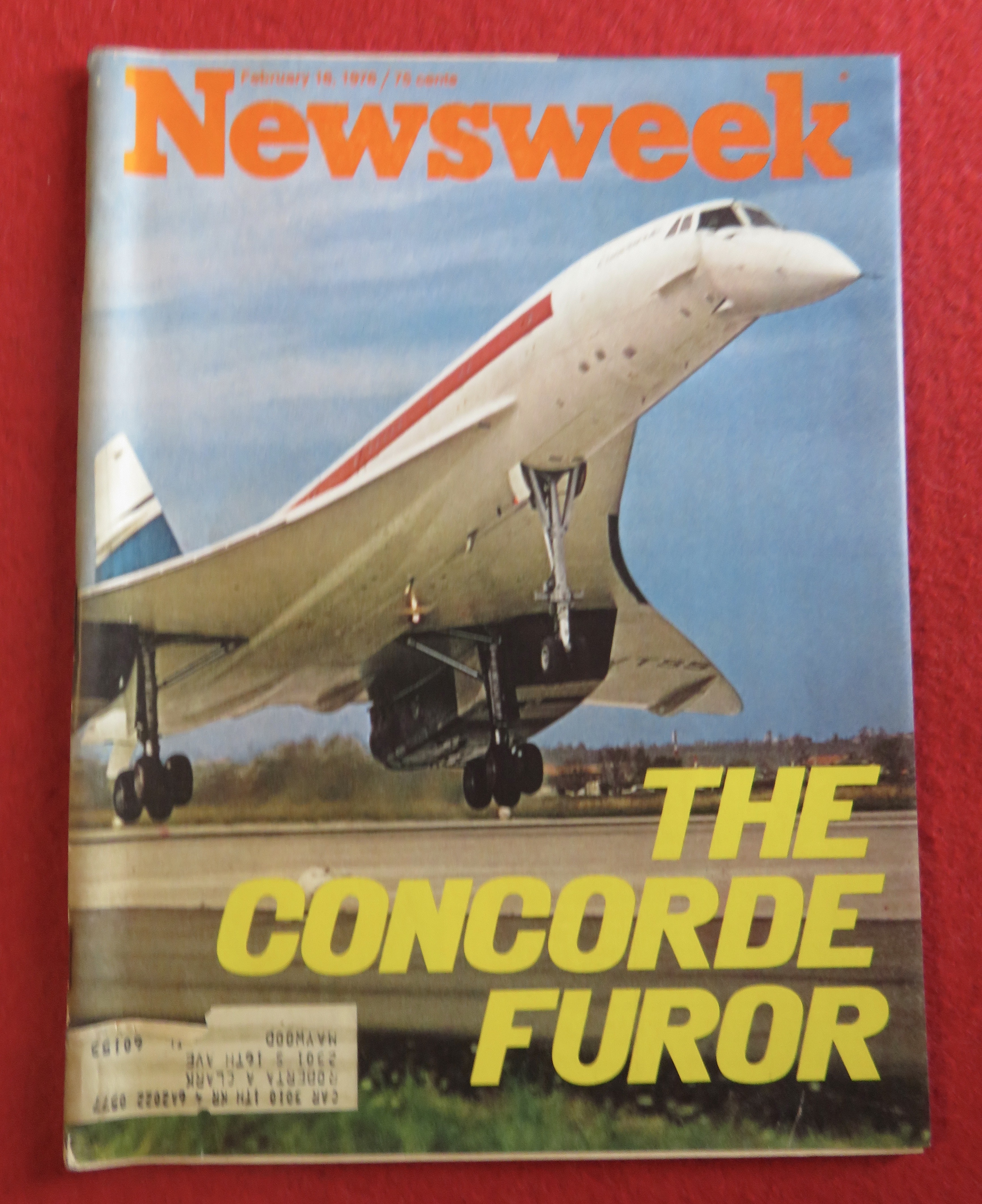 Newsweek Magazine February 16, 1976 Concorde Furor