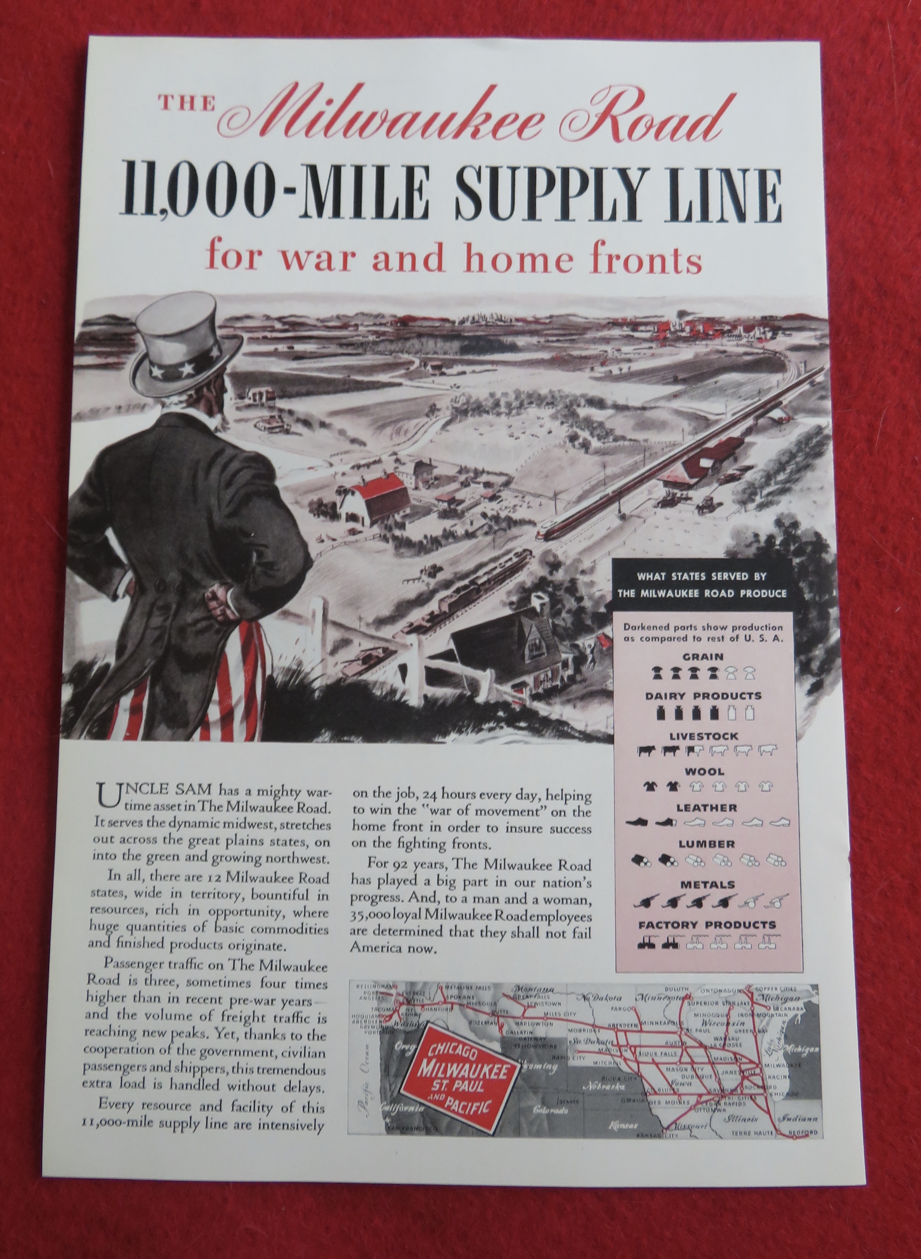 1943 Milwaukee Road Railroad with Uncle Sam