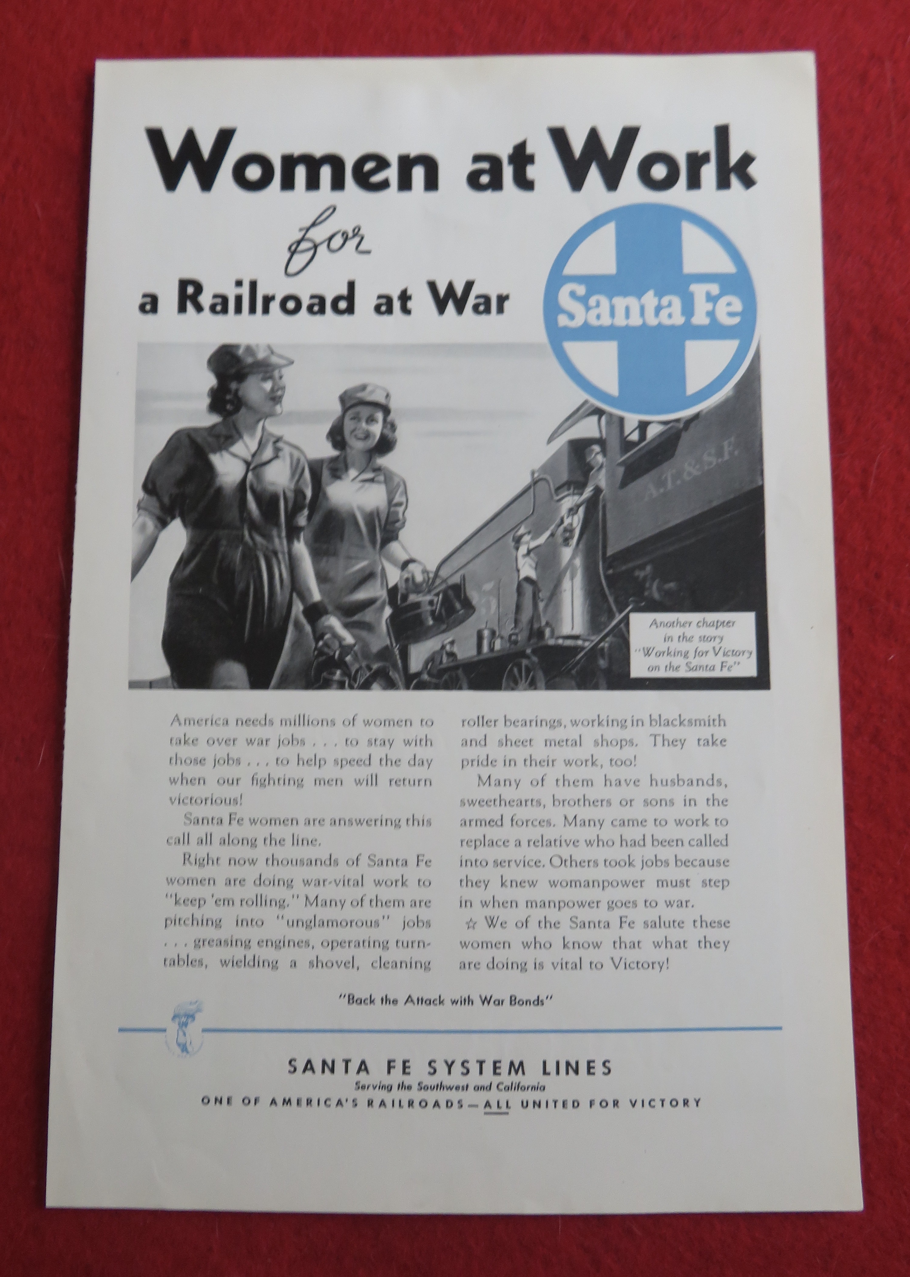 1943 Santa Fe System Lines with Women At Work