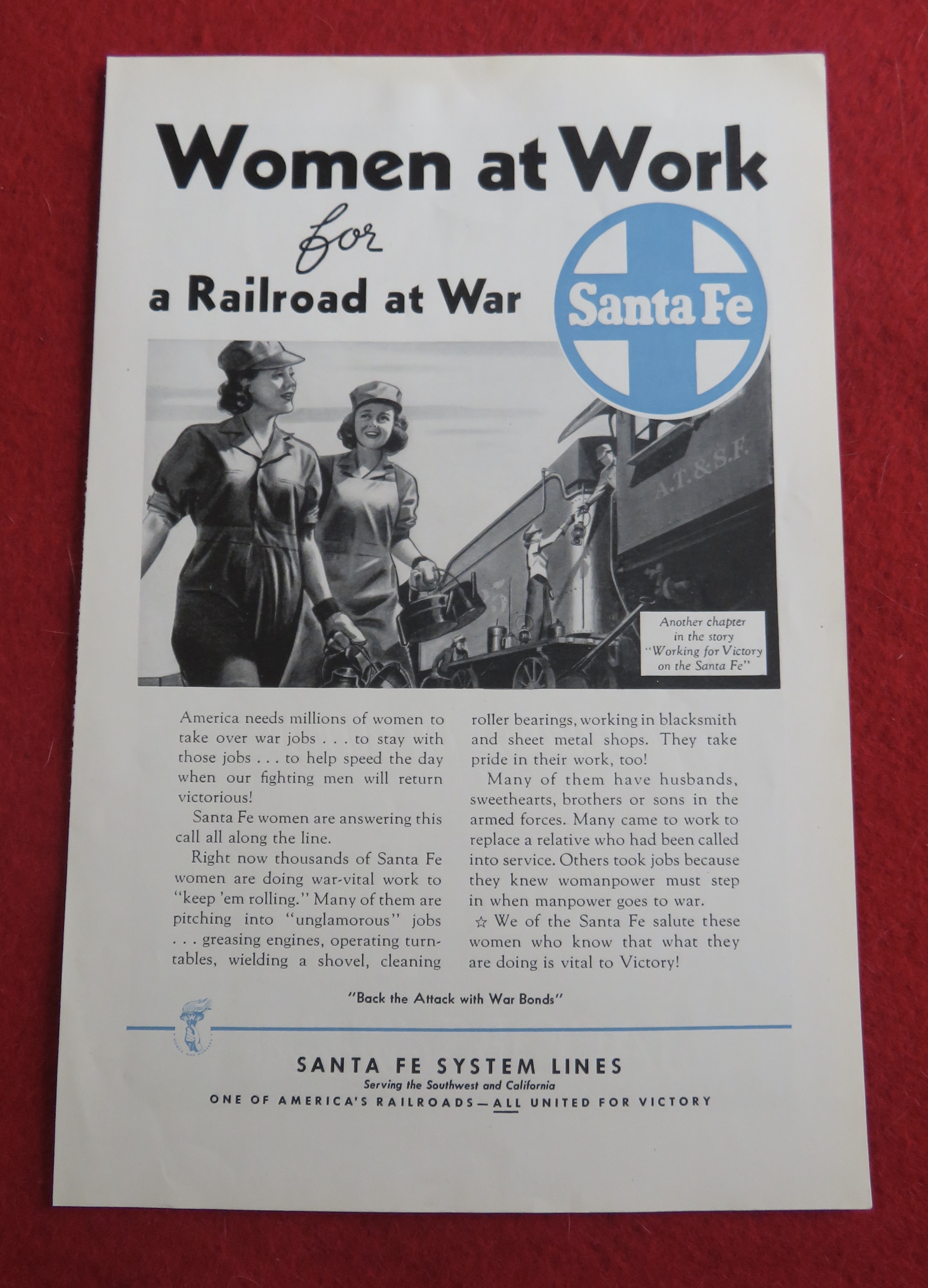 1943 Santa Fe System Lines with Women At Work