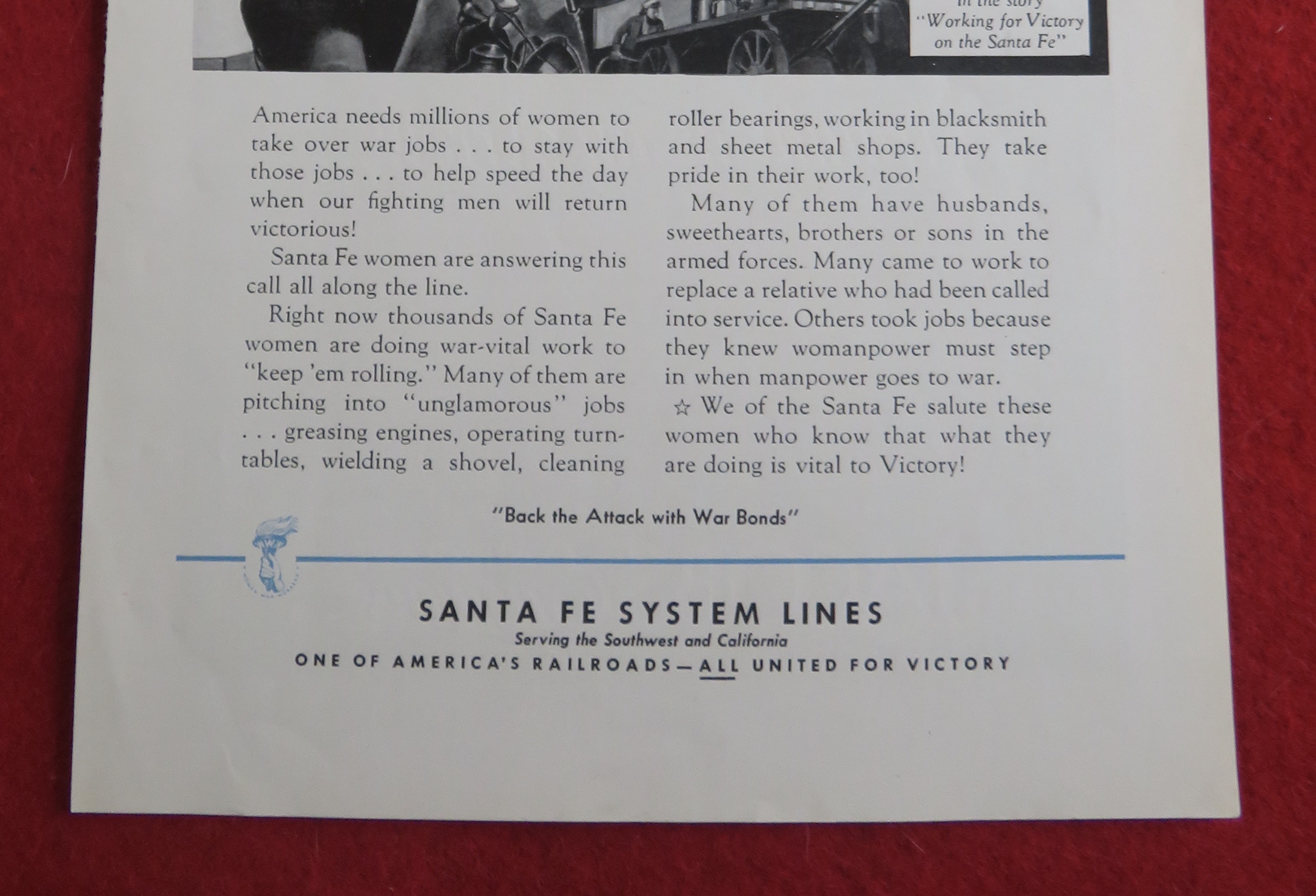 1943 Santa Fe System Lines with Women At Work