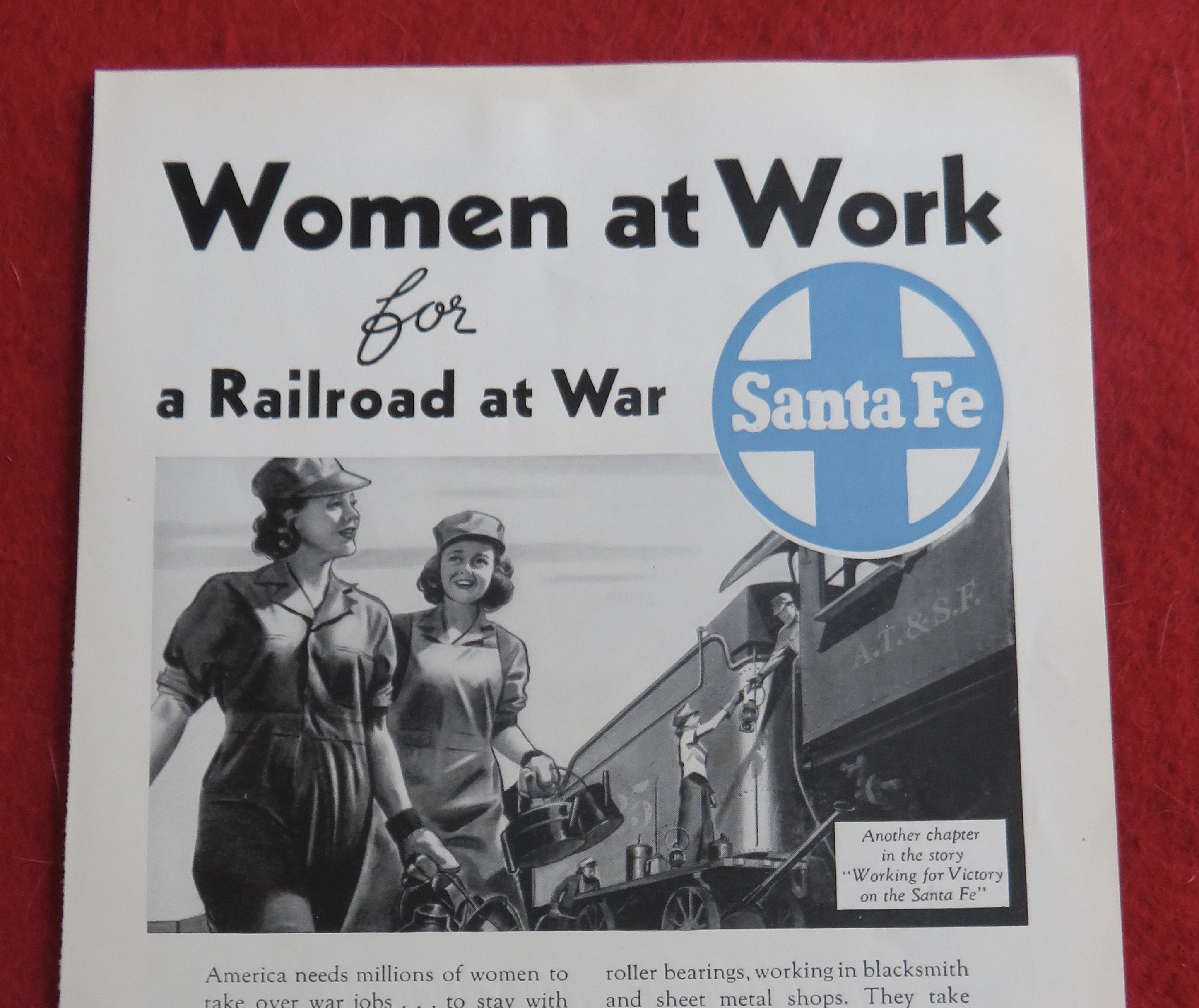 1943 Santa Fe System Lines with Women At Work