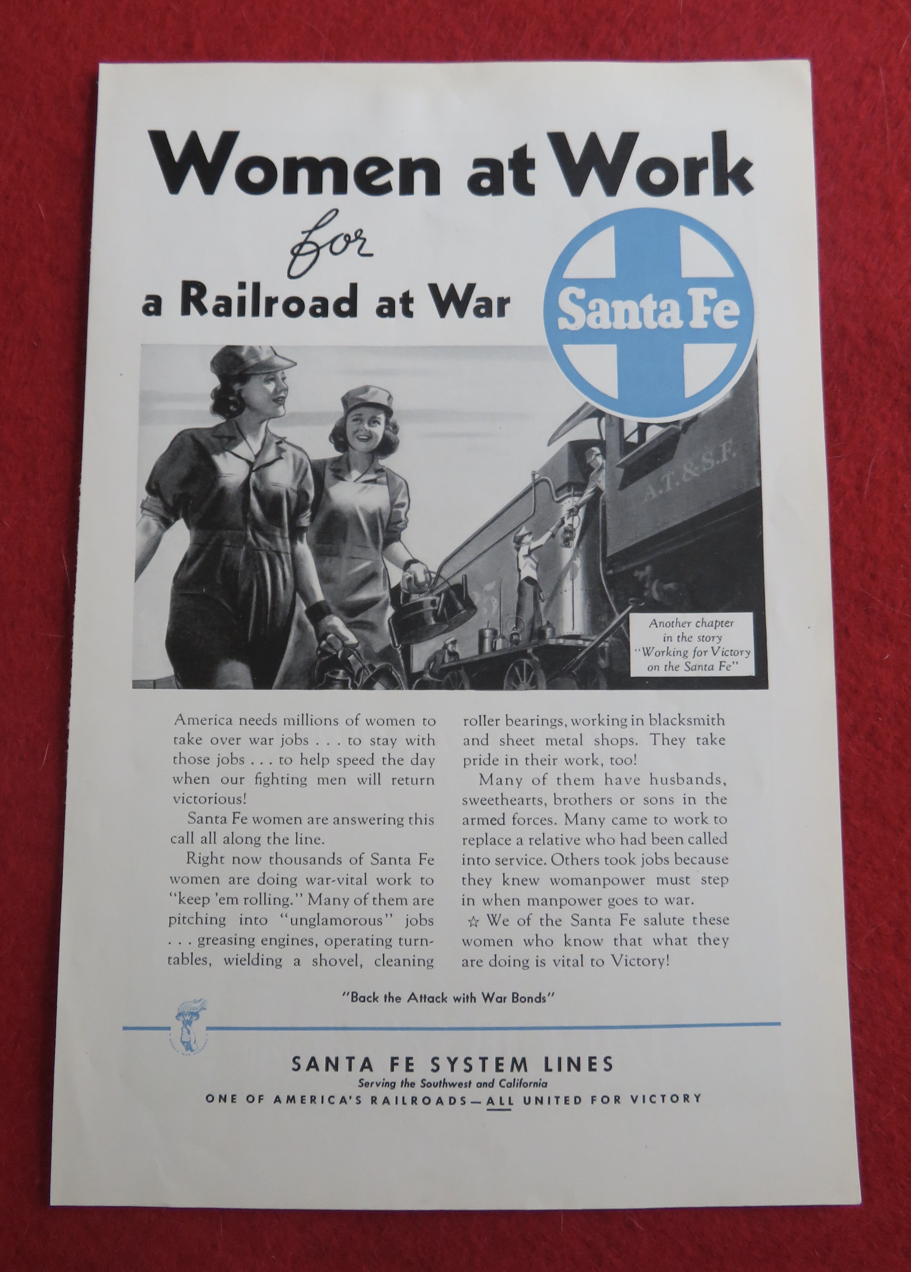 1943 Santa Fe System Lines with Women At Work