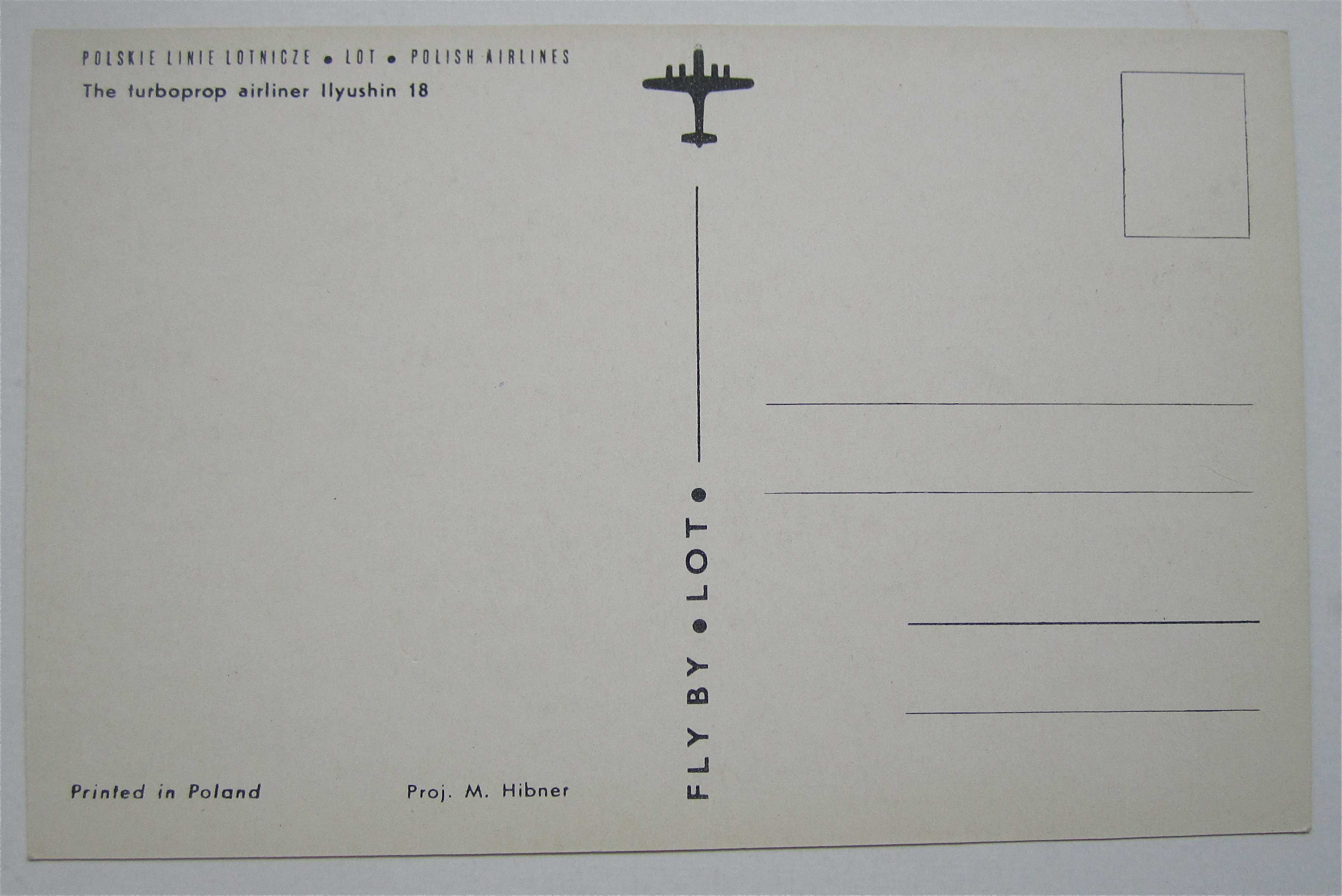 The Turboprop Airliner IIyushin 18 Postcard