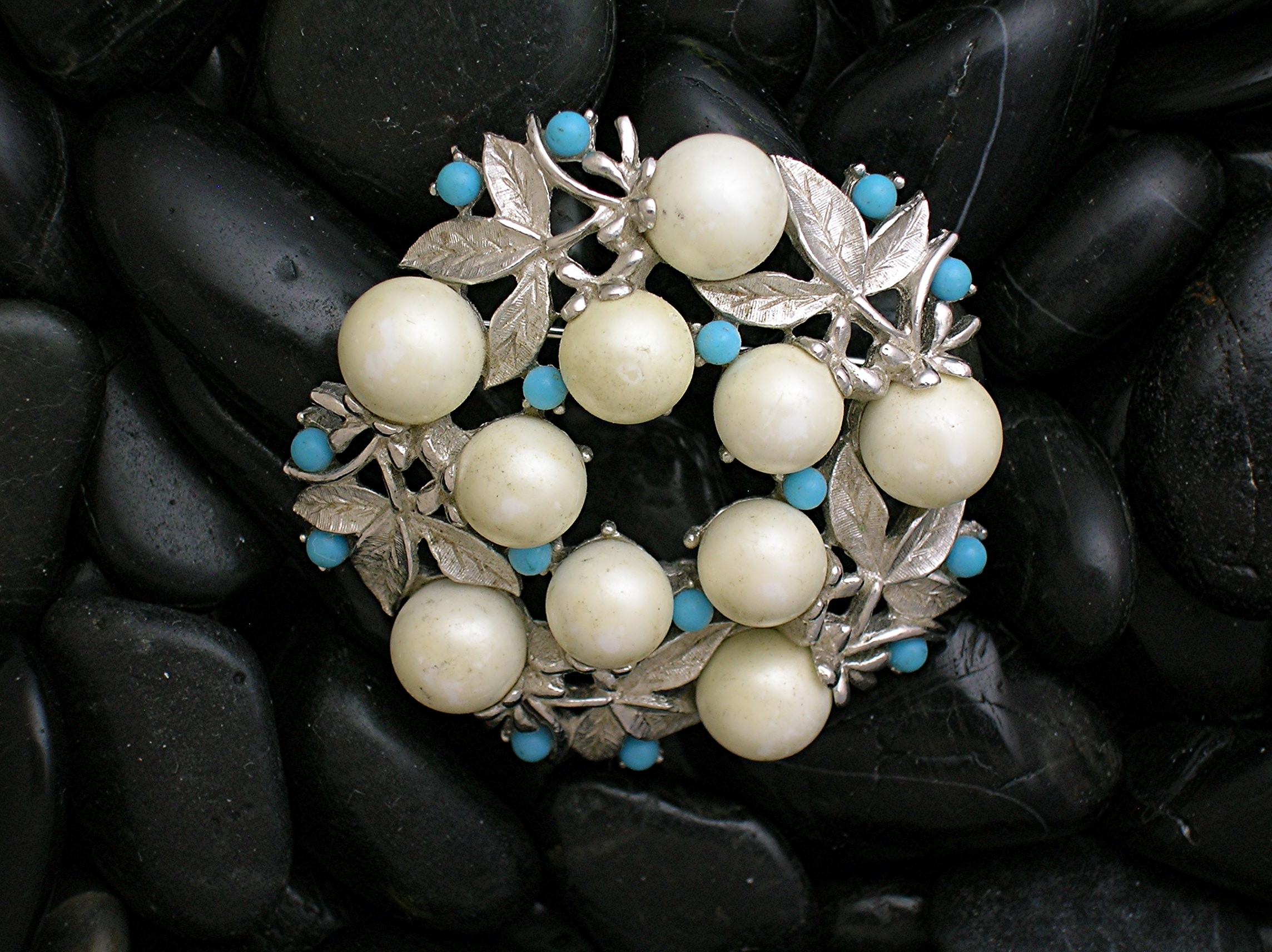 Pearl and Turquoise SARAH COVENTRY Brooch