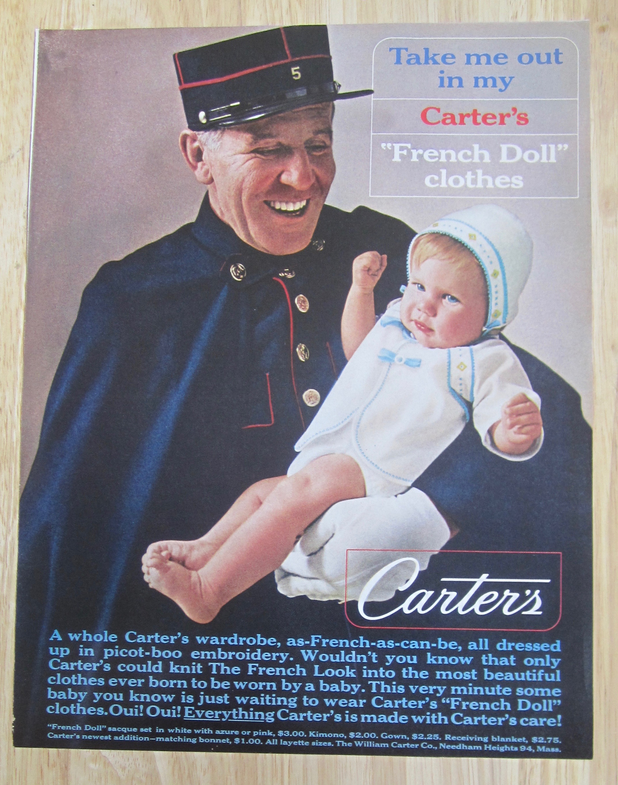 1963 Carter's French Doll Clothes with Baby & Man