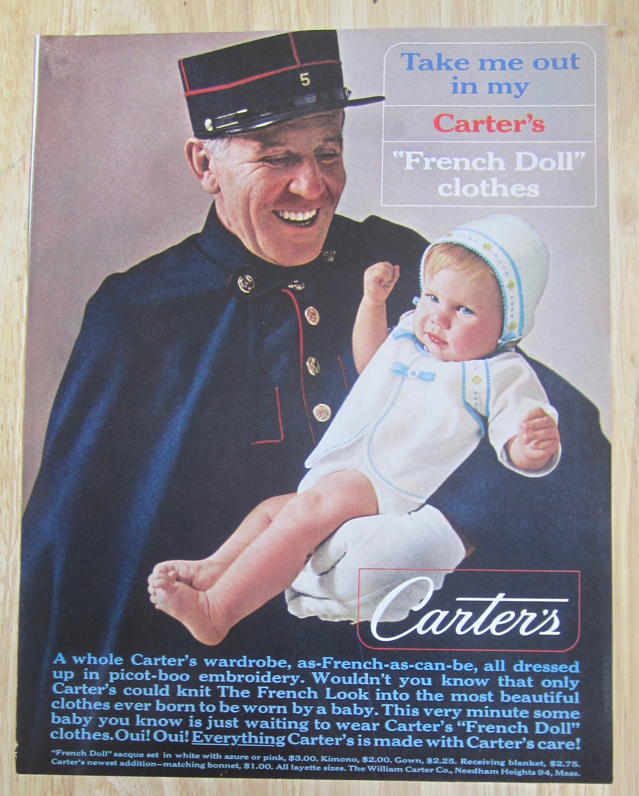 1963 Carter's French Doll Clothes with Baby & Man