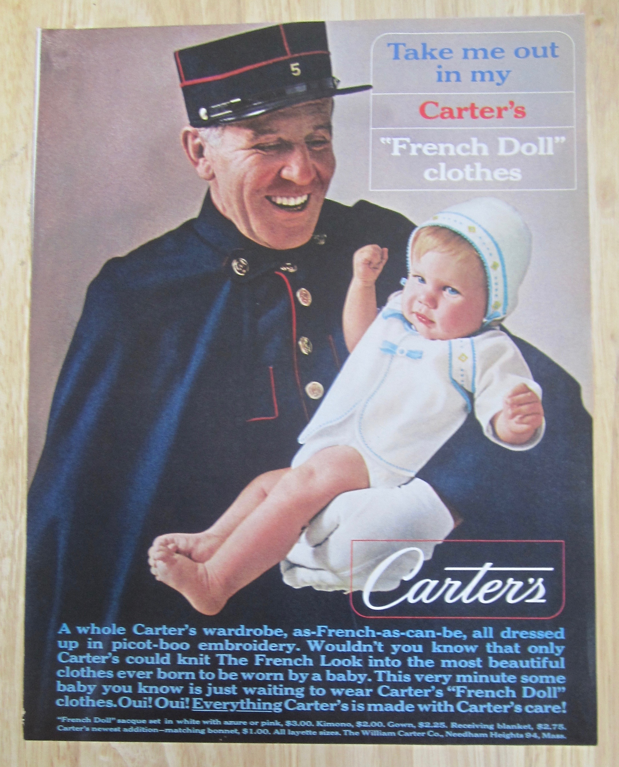 1963 Carter's French Doll Clothes with Baby & Man