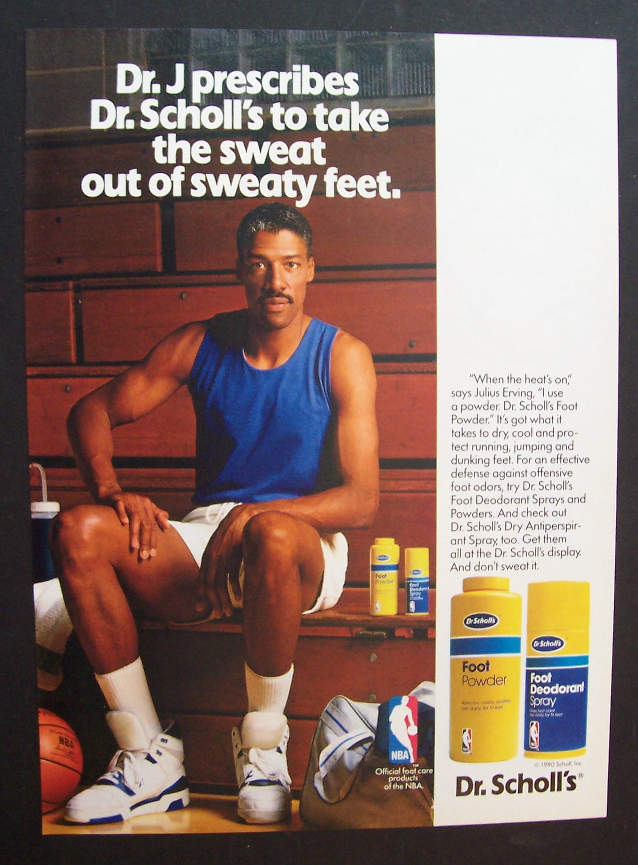 Vintage Ad: 1990 Dr. Scholl's With Julius (Dr. J)Erving