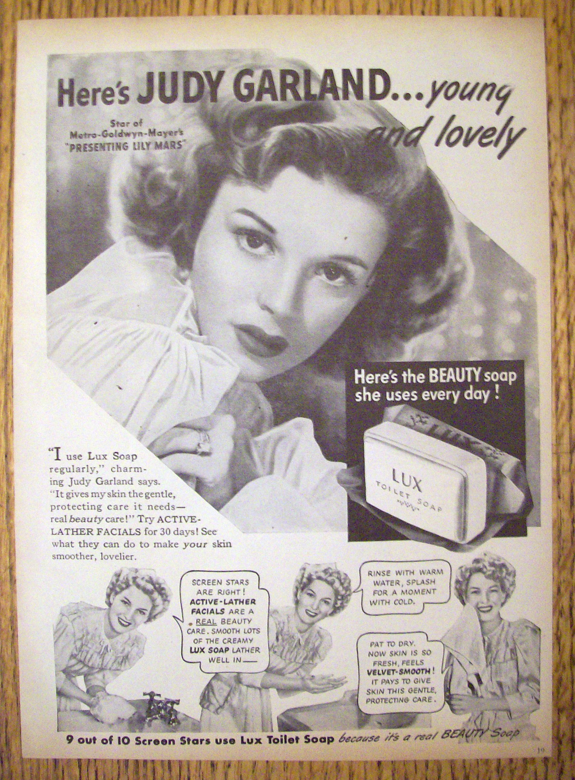 1943 Lux Toilet Soap with Judy Garland