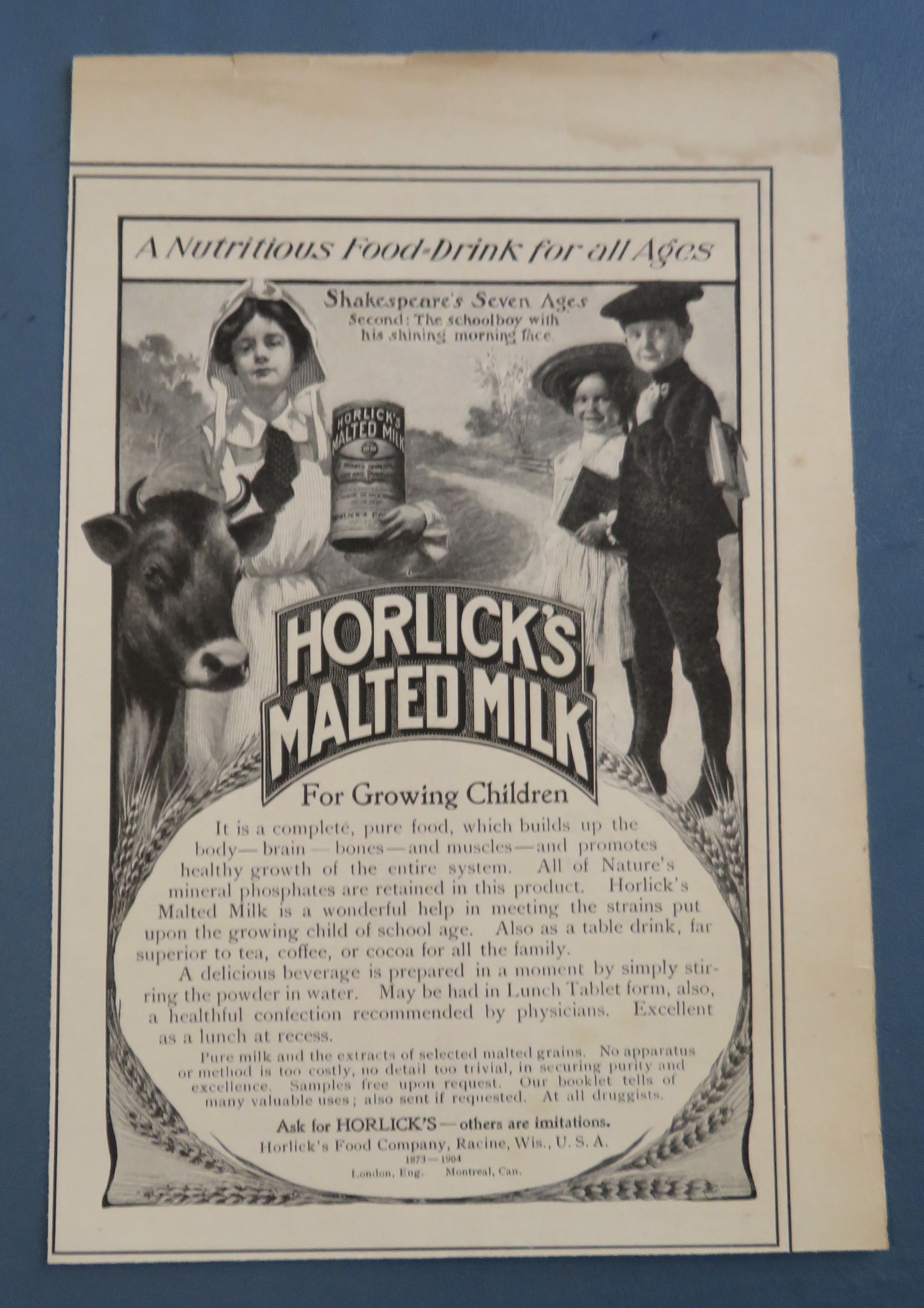 1904 Horlick's Malted Milk with Woman & Children