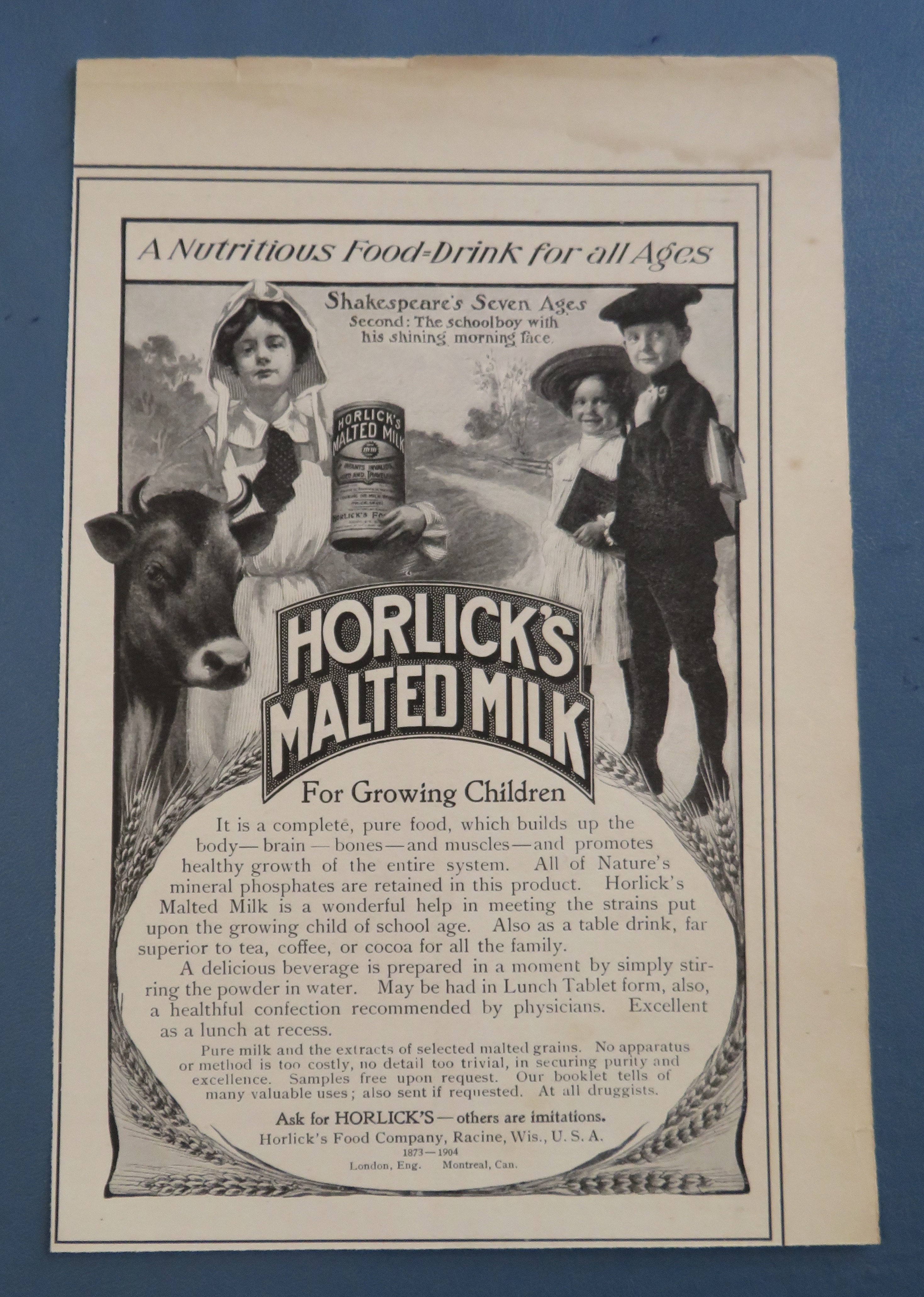 1904 Horlick's Malted Milk with Woman & Children