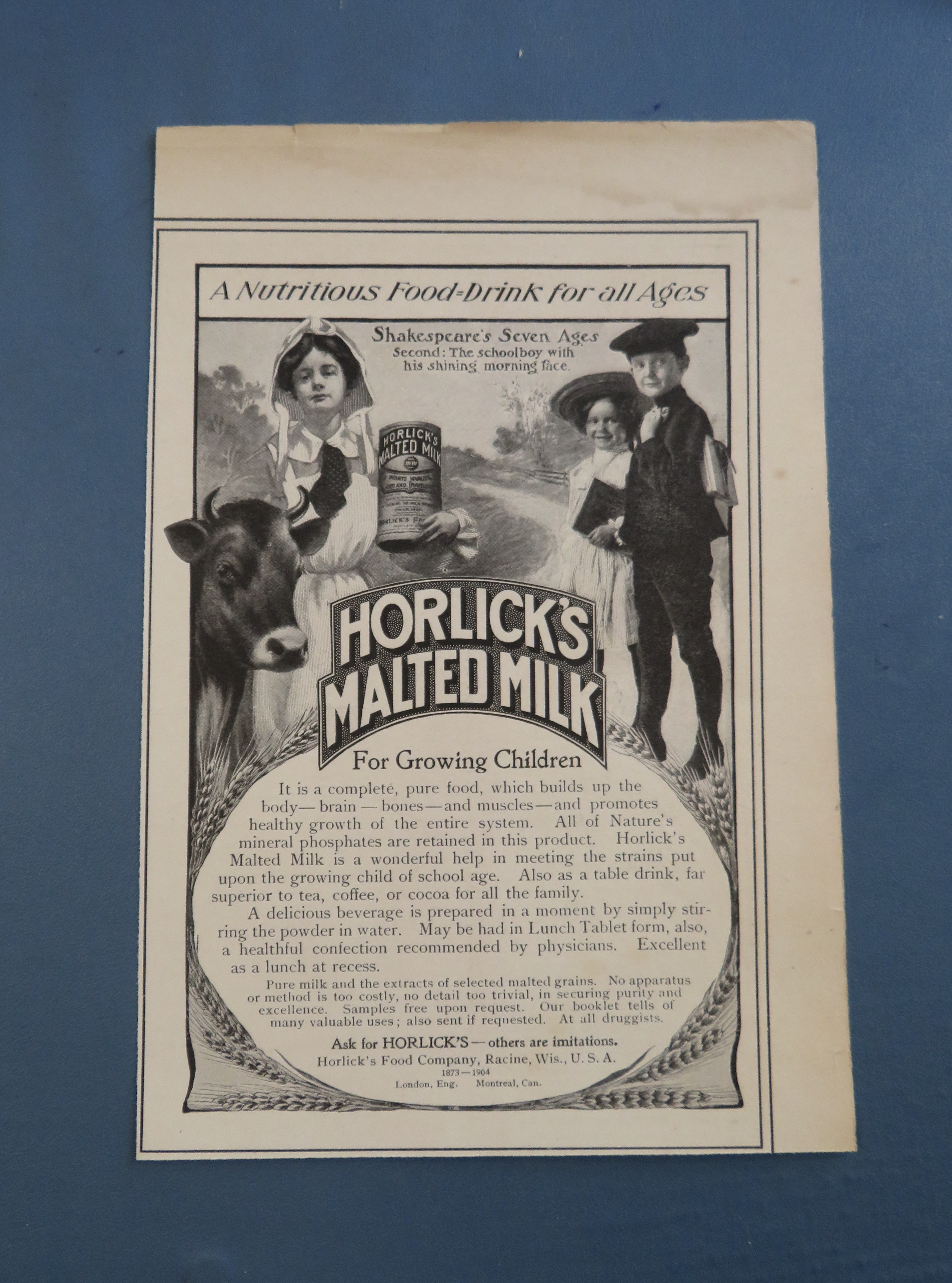 1904 Horlick's Malted Milk with Woman & Children