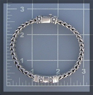 Natural White Zircon Bracelet Sterling Silver By Peggy