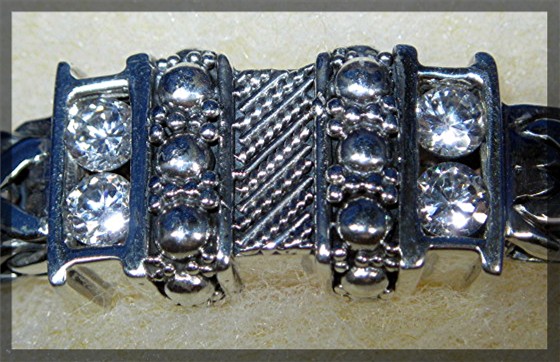 Natural White Zircon Bracelet Sterling Silver By Peggy
