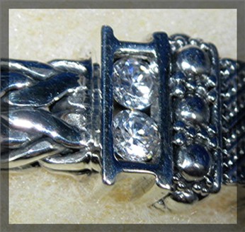 Natural White Zircon Bracelet Sterling Silver By Peggy