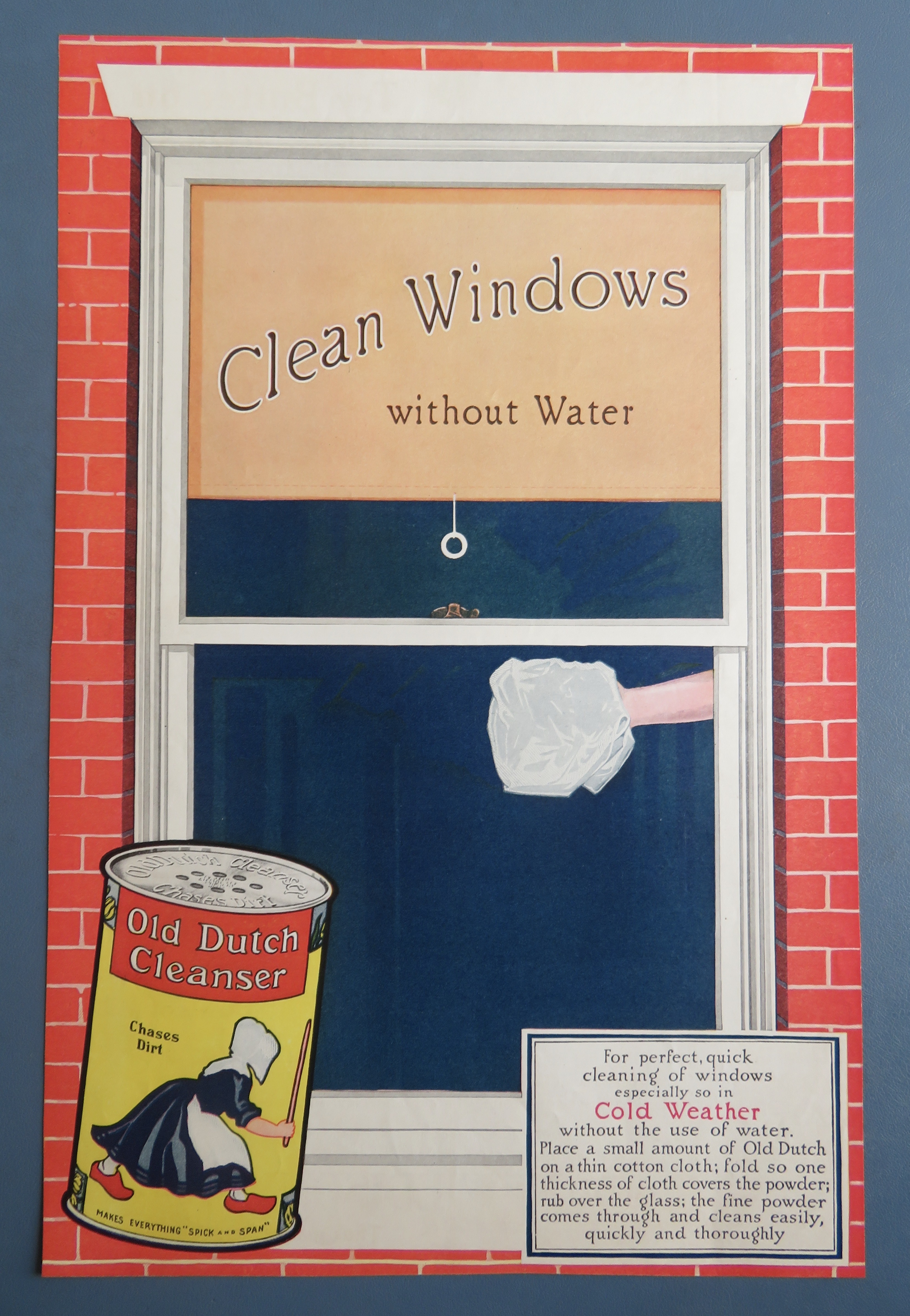 1918 Old Dutch Cleanser with Clean Windows