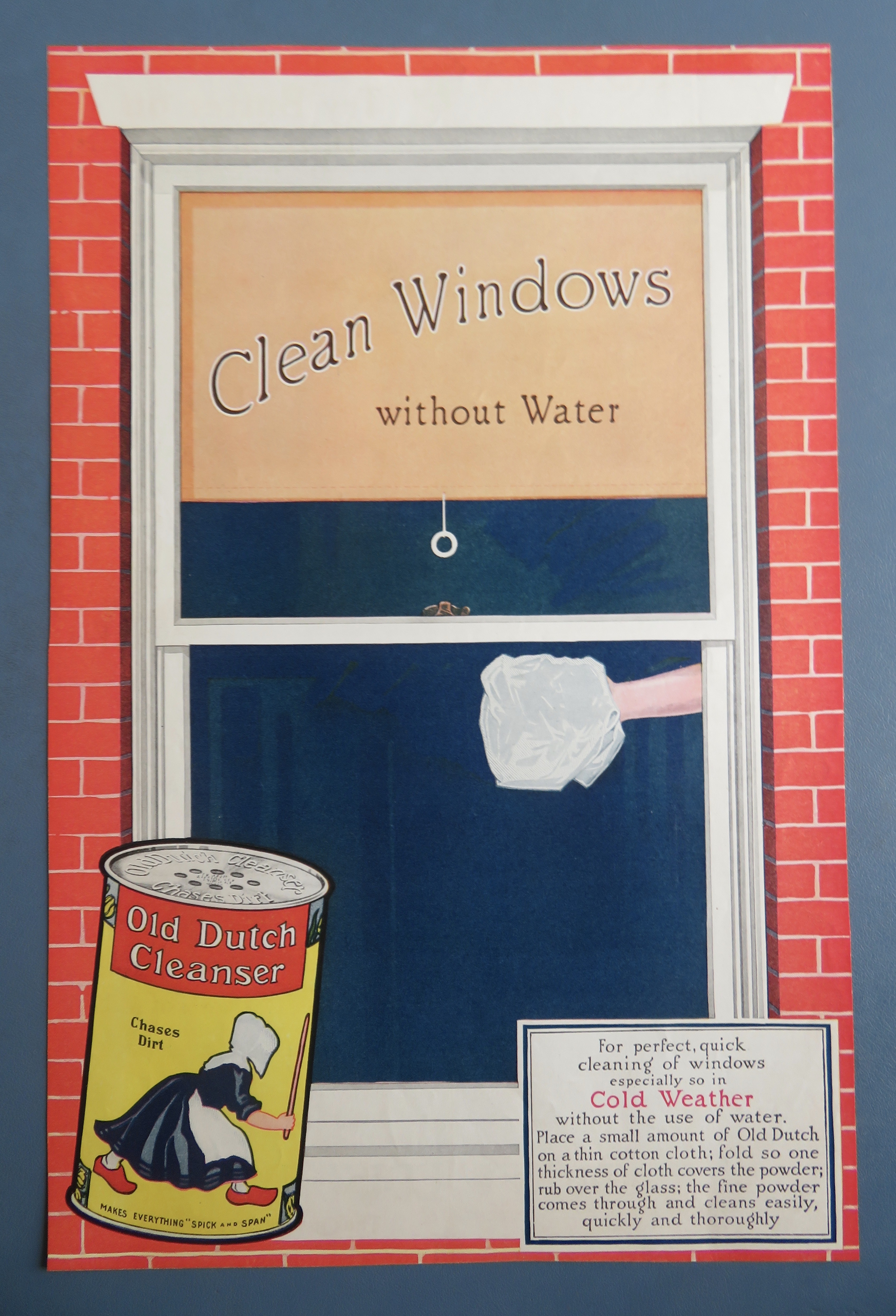 1918 Old Dutch Cleanser with Clean Windows