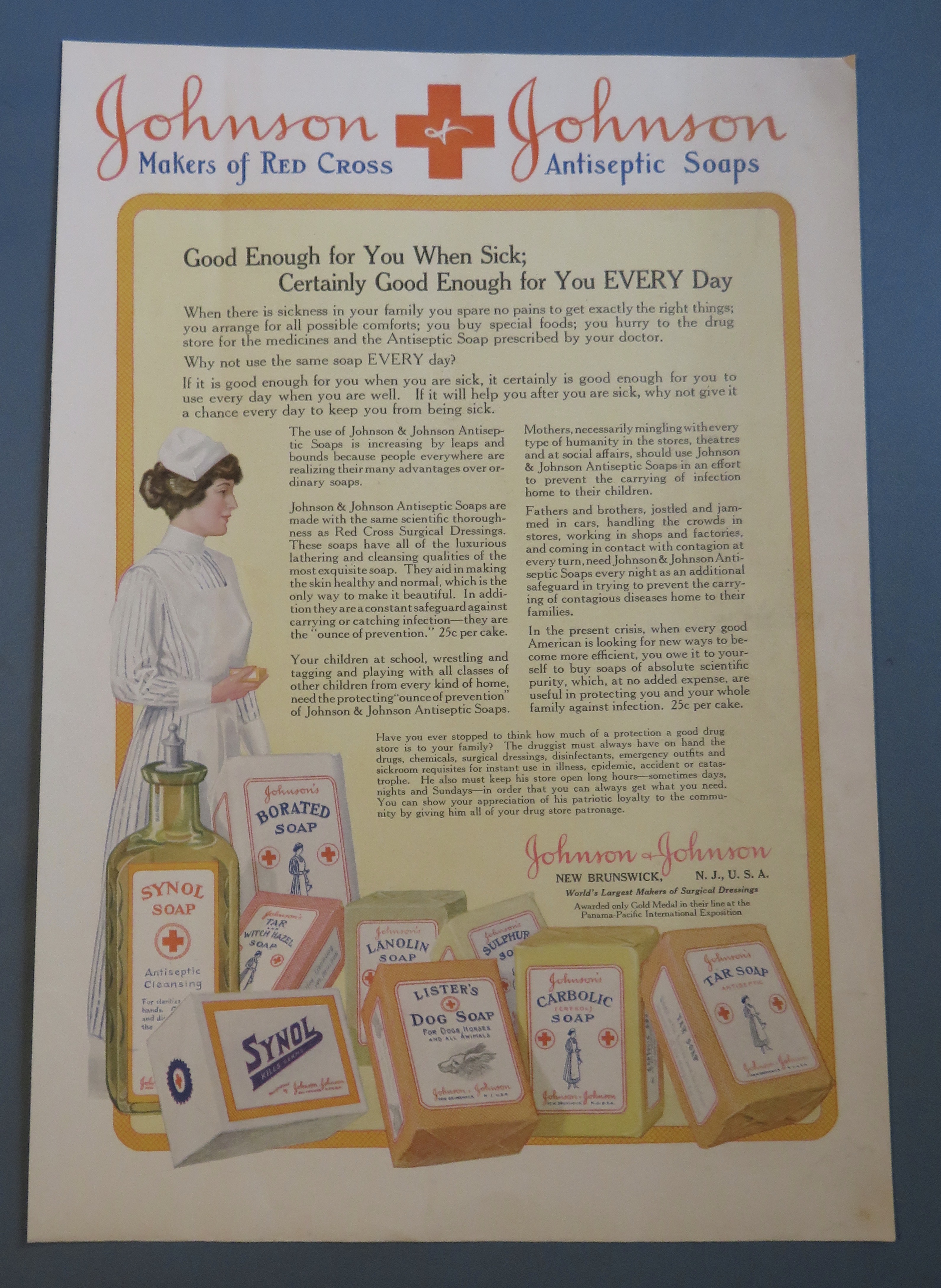 1917 Johnson & Johnson with Red Cross Antiseptic Soaps