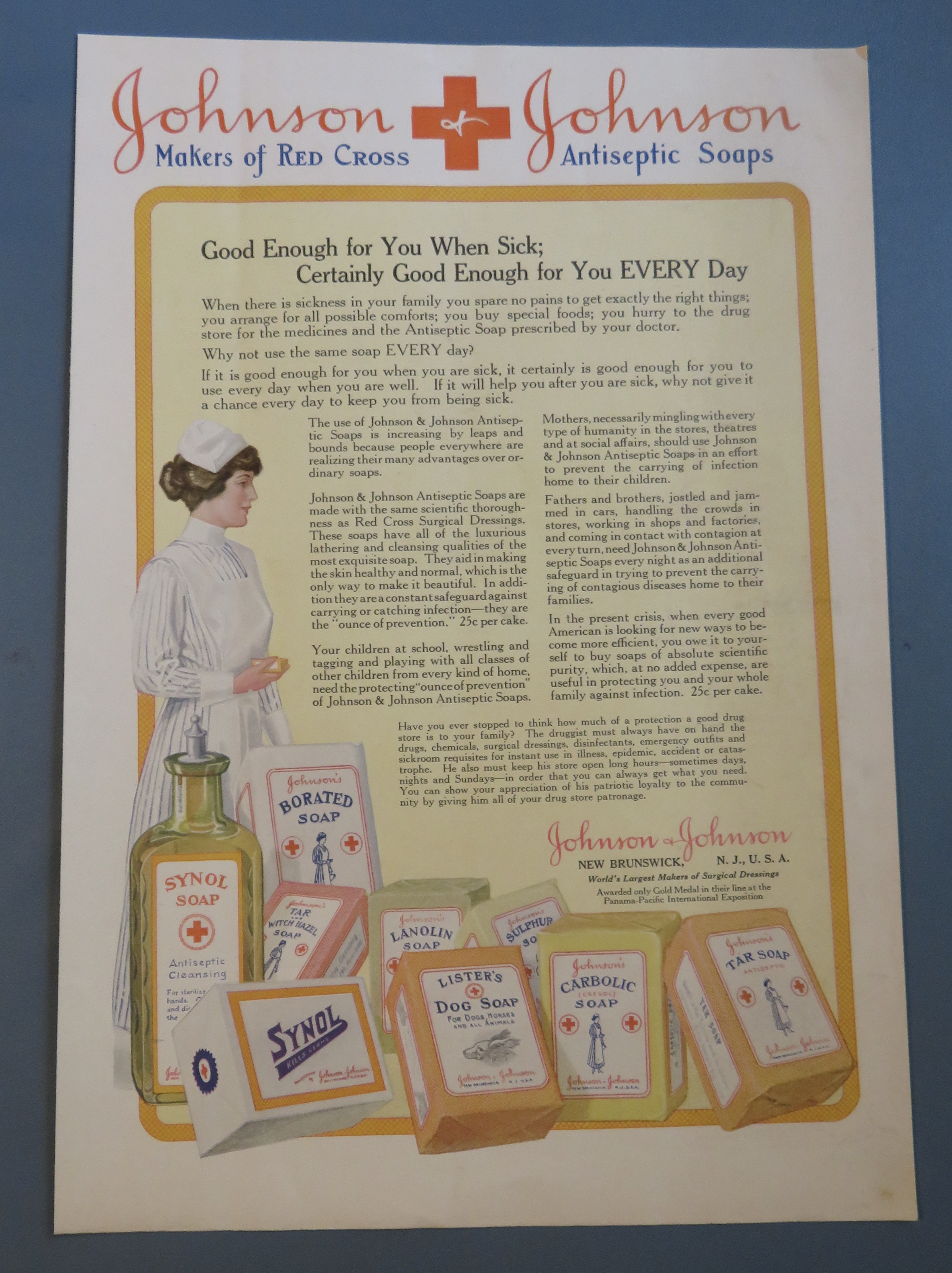 1917 Johnson & Johnson with Red Cross Antiseptic Soaps