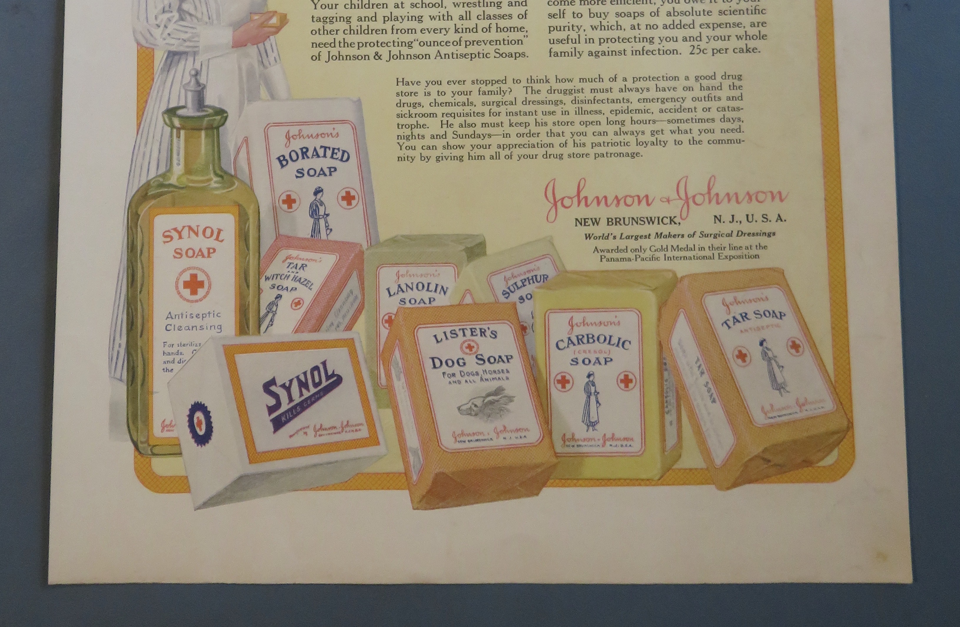 1917 Johnson & Johnson with Red Cross Antiseptic Soaps