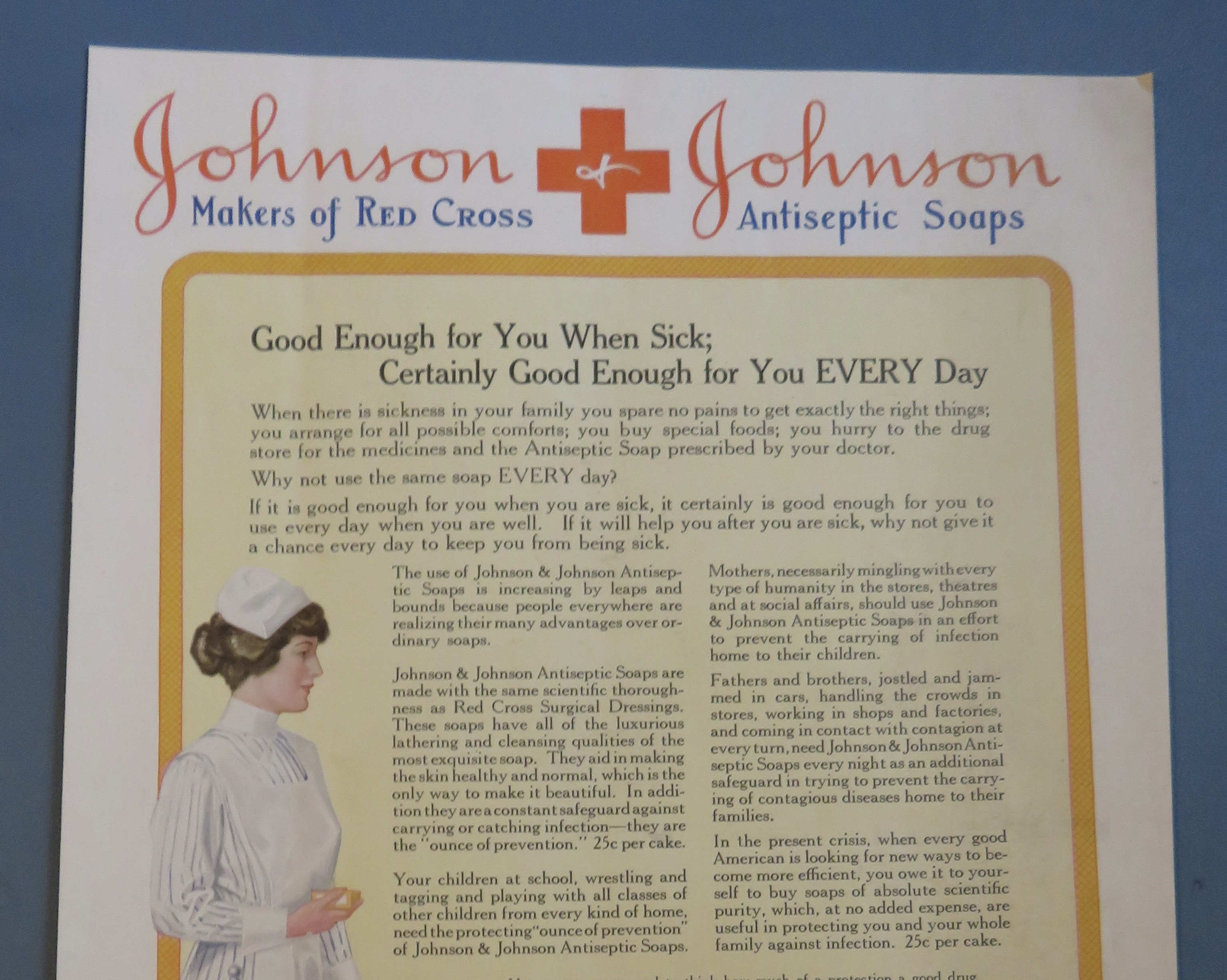 1917 Johnson & Johnson with Red Cross Antiseptic Soaps
