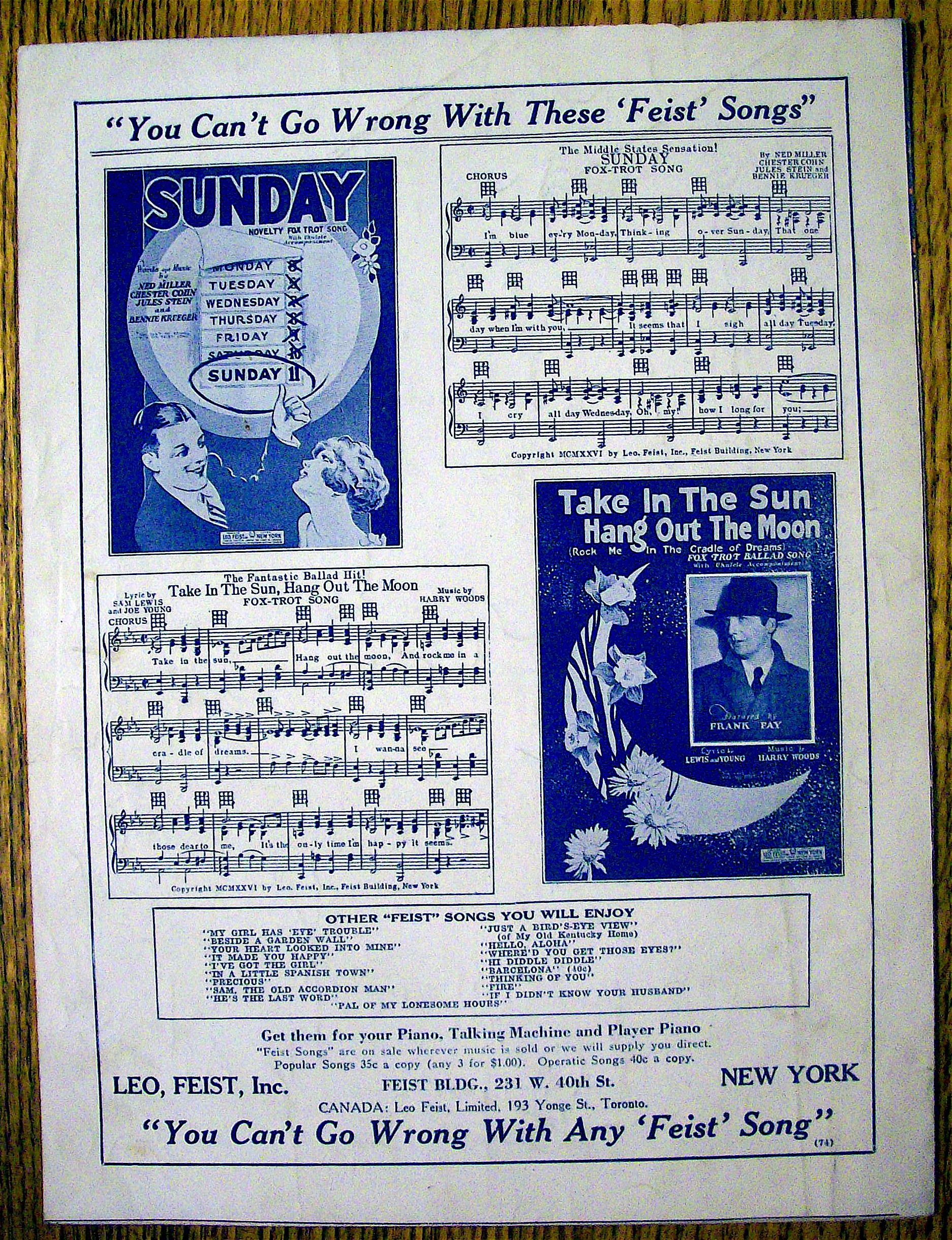 1927 Sam, The Old Accordion Man By Walter Donaldson