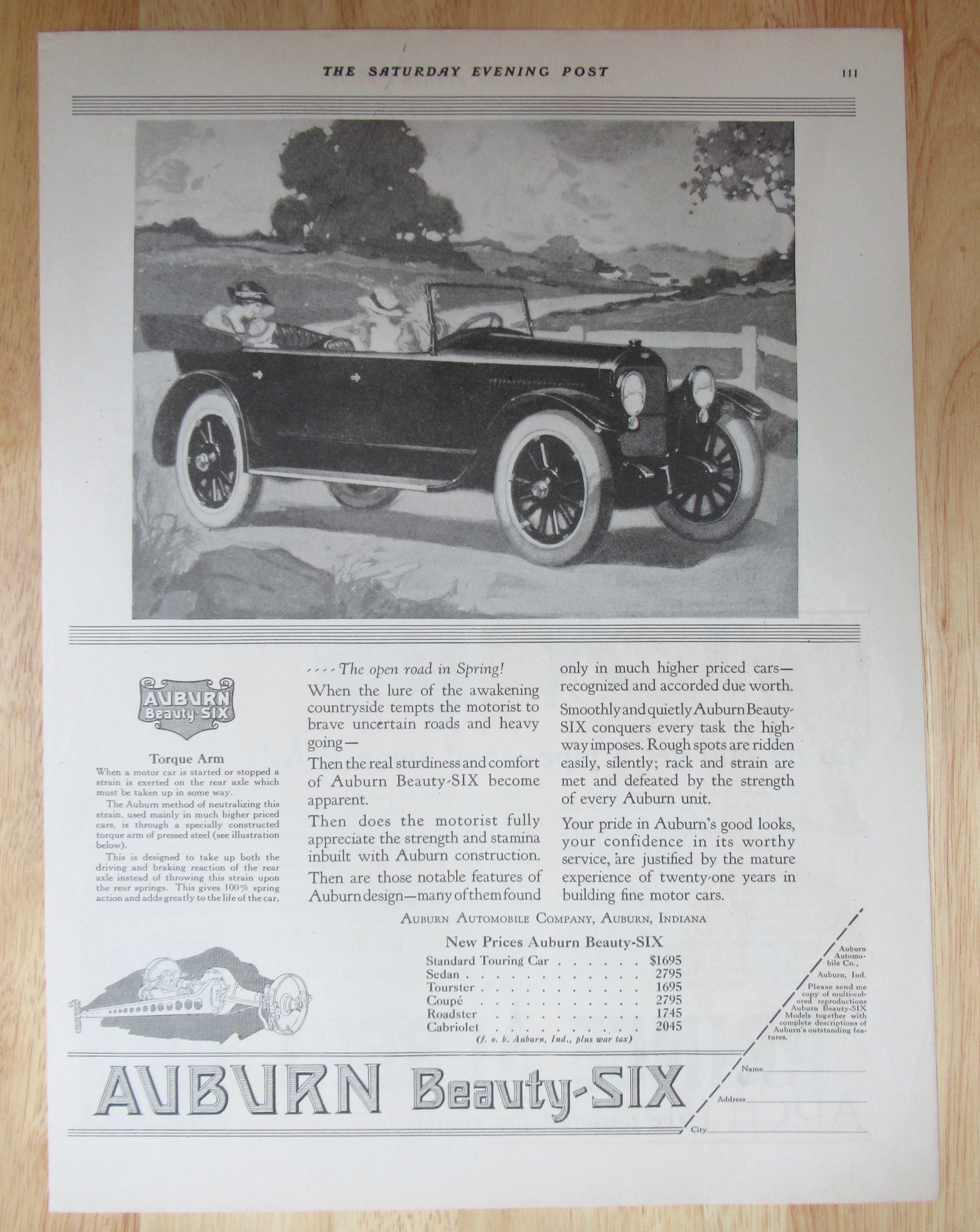 1921 Auburn Beauty Six with the Torque Arm
